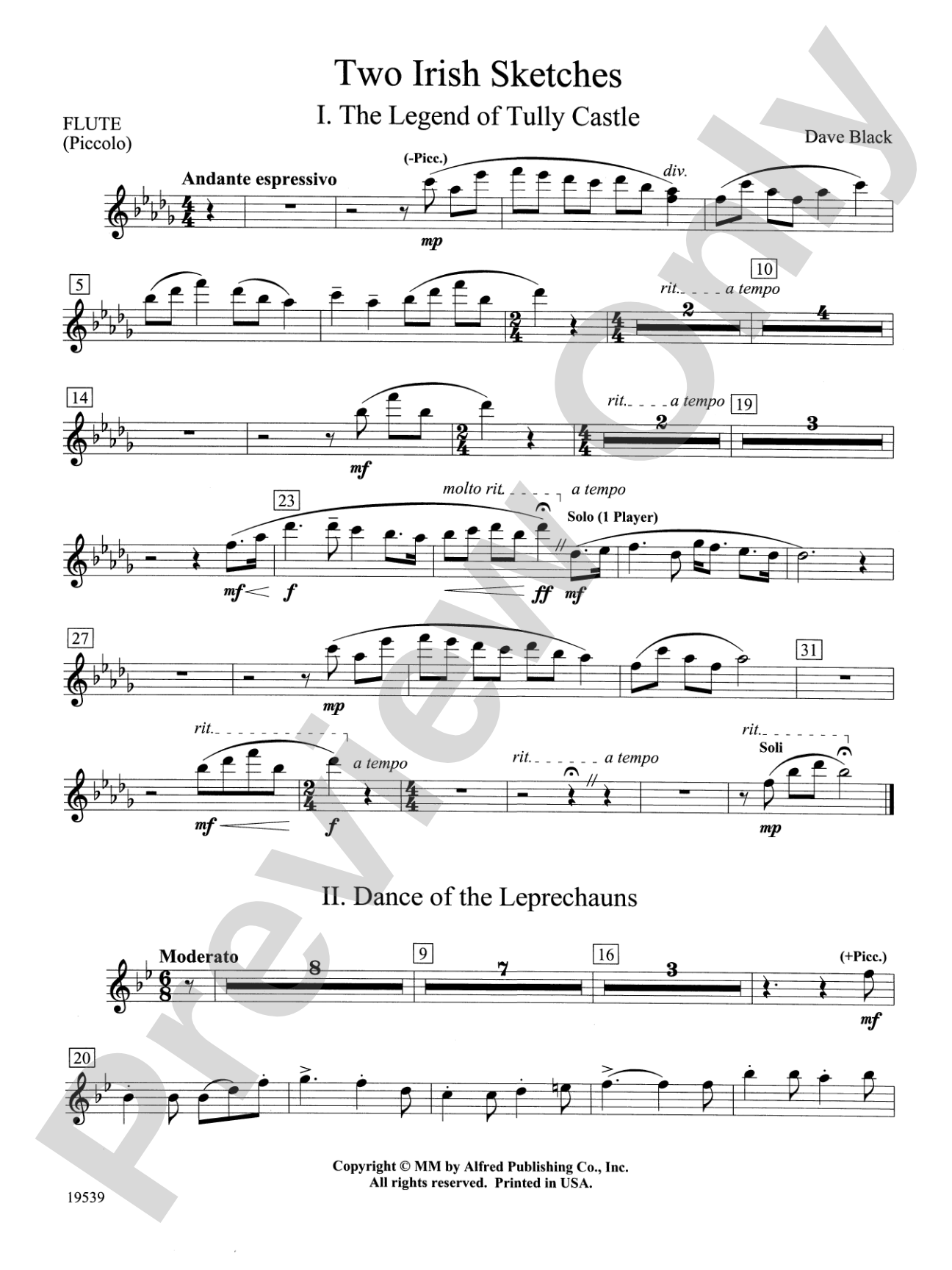 Two Irish Sketches: Flute