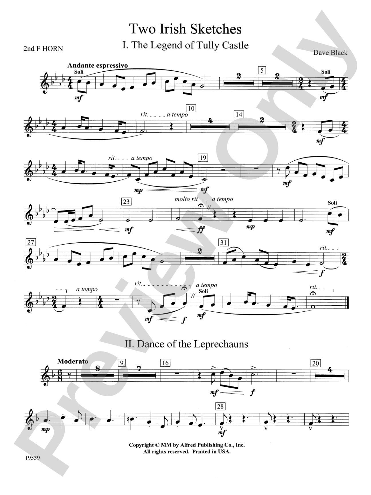 Two Irish Sketches: 2nd F Horn