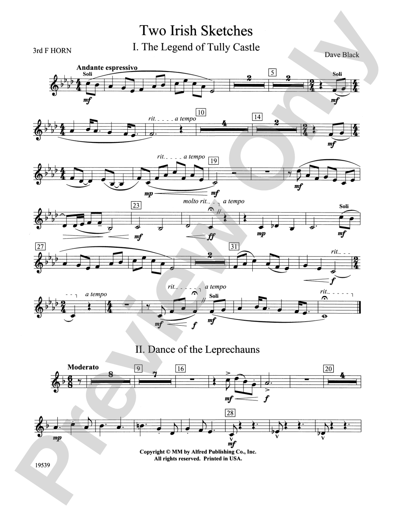 Two Irish Sketches: 3rd F Horn