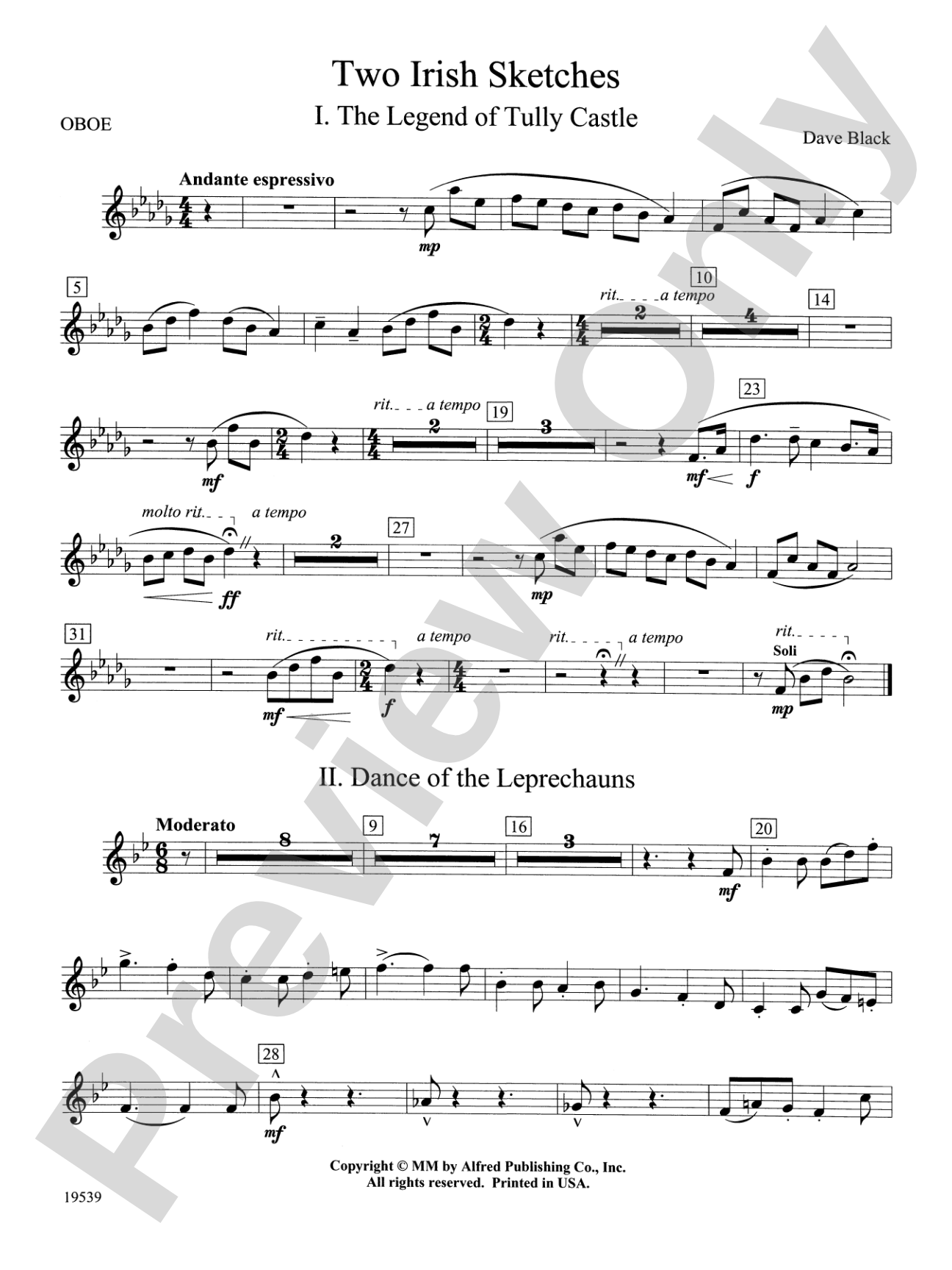 Two Irish Sketches: Oboe