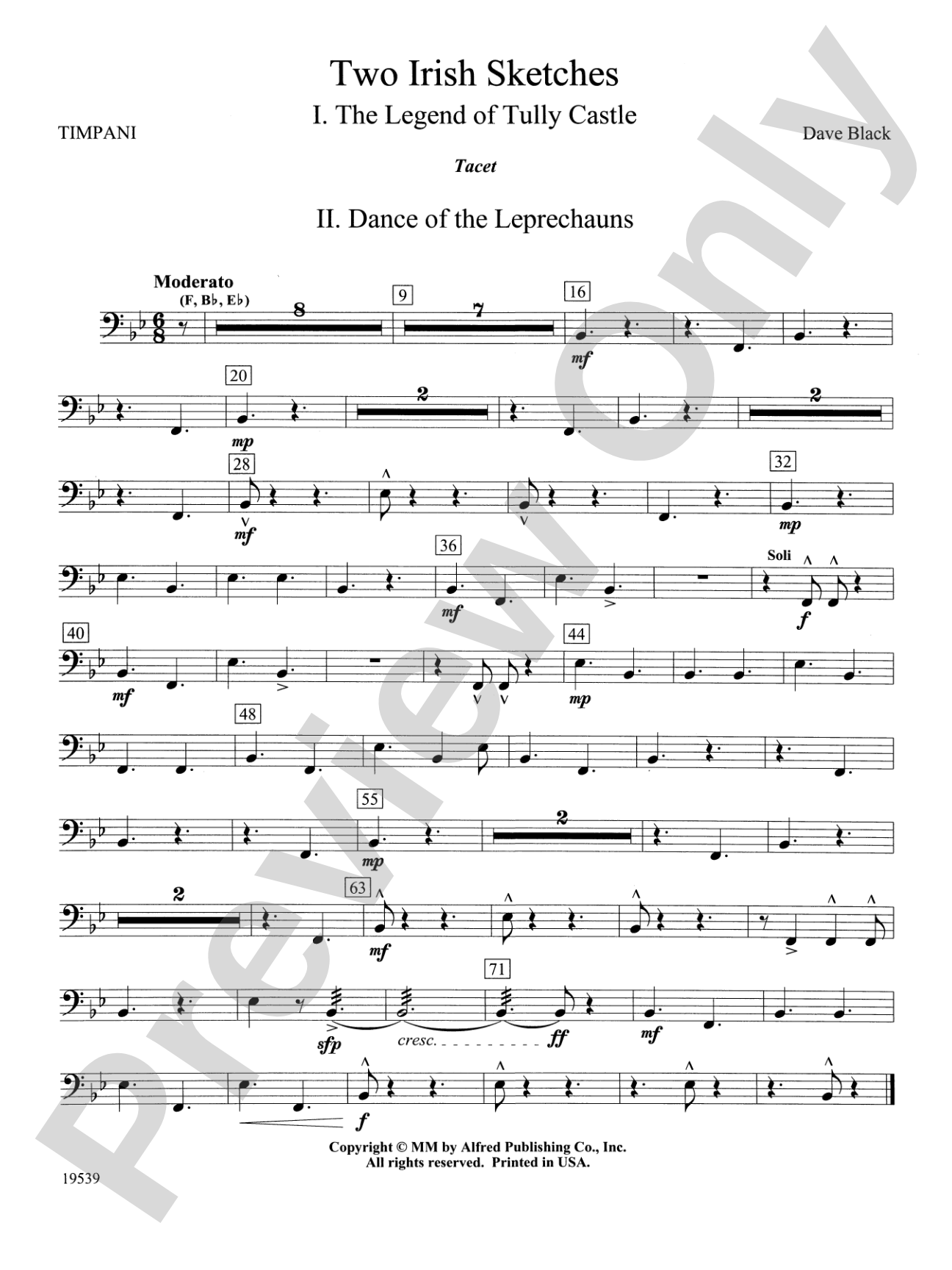 Two Irish Sketches: Timpani