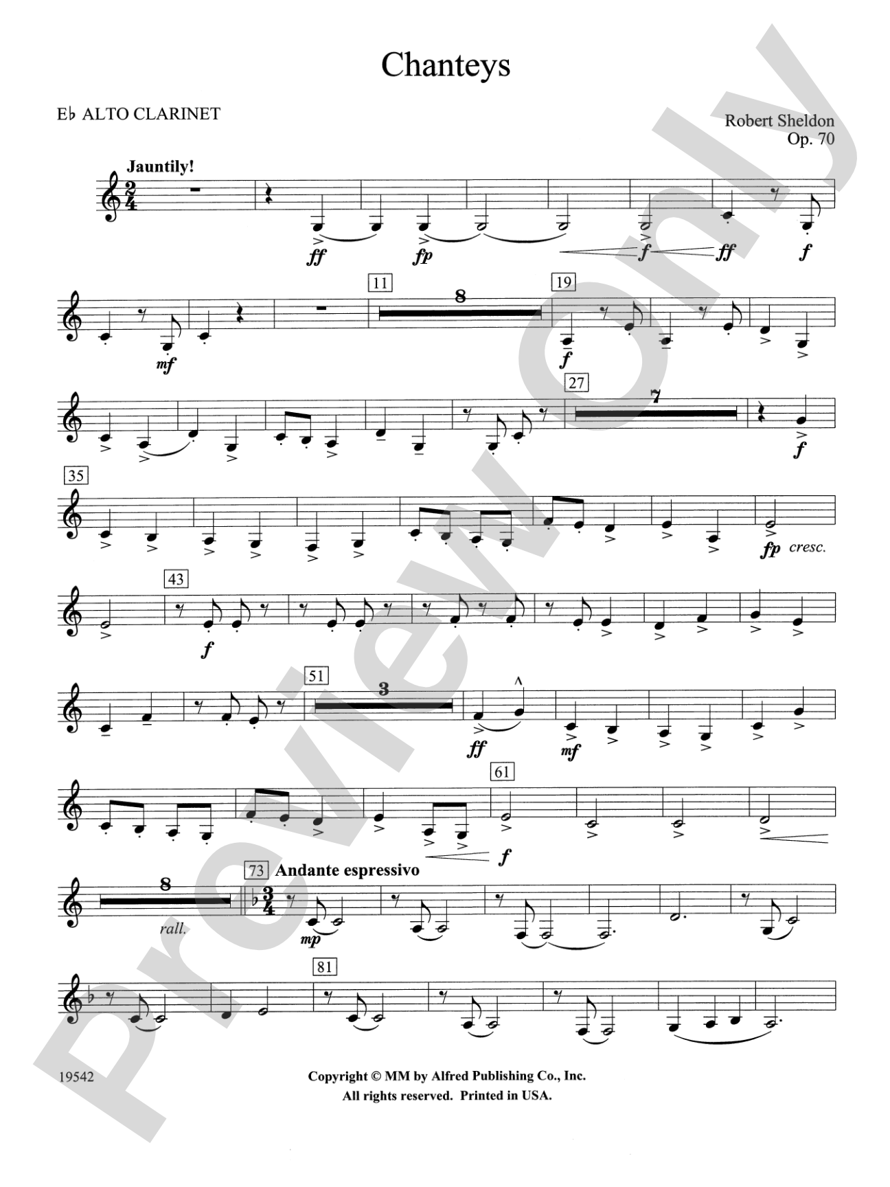 Chanteys: E-flat Alto Clarinet