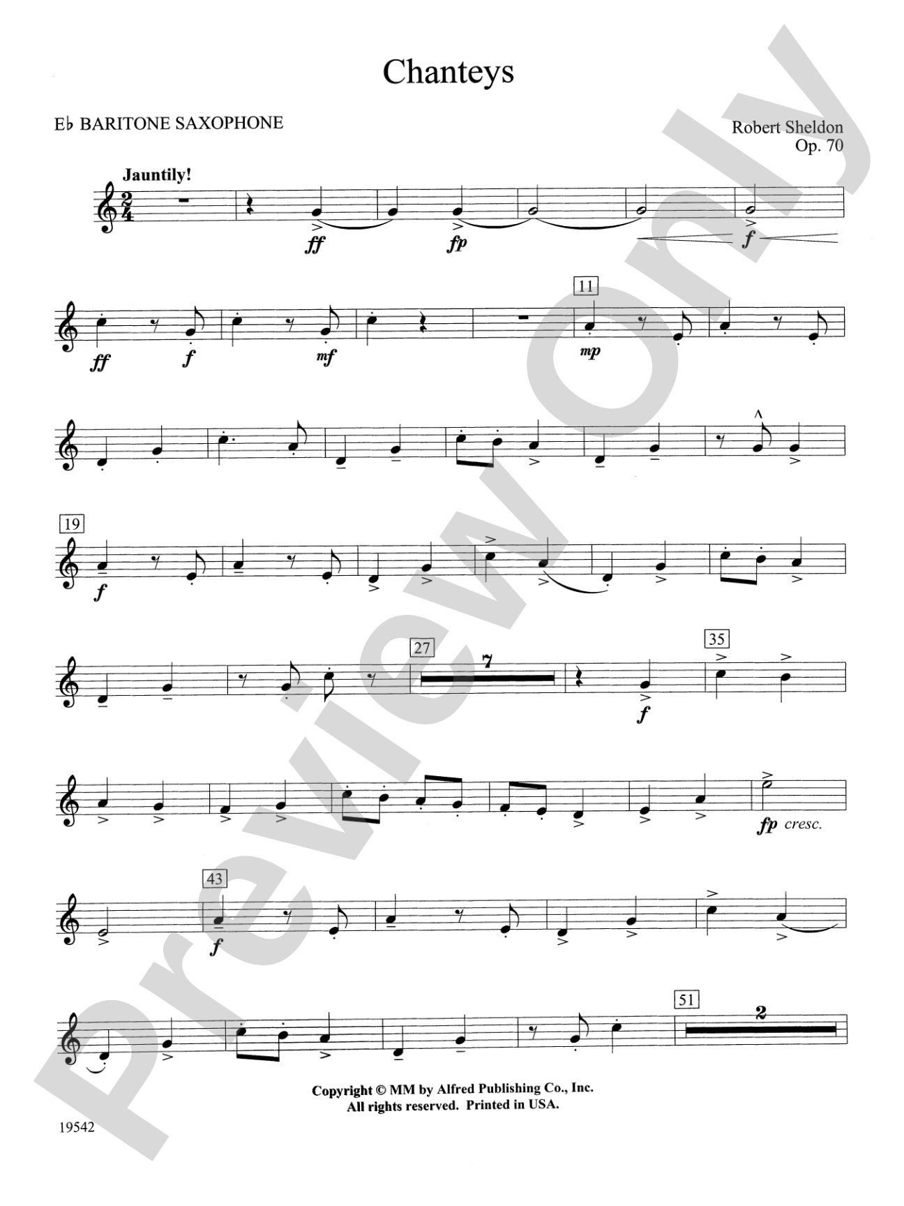 Chanteys: E-flat Baritone Saxophone