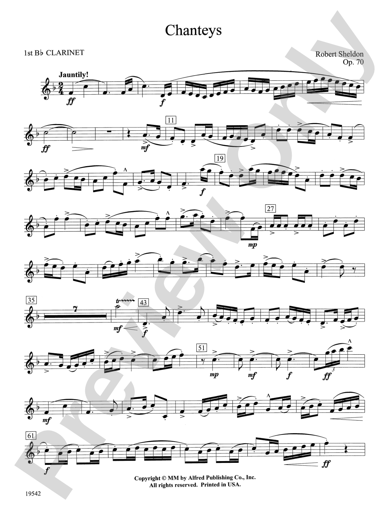 Chanteys: 1st B-flat Clarinet