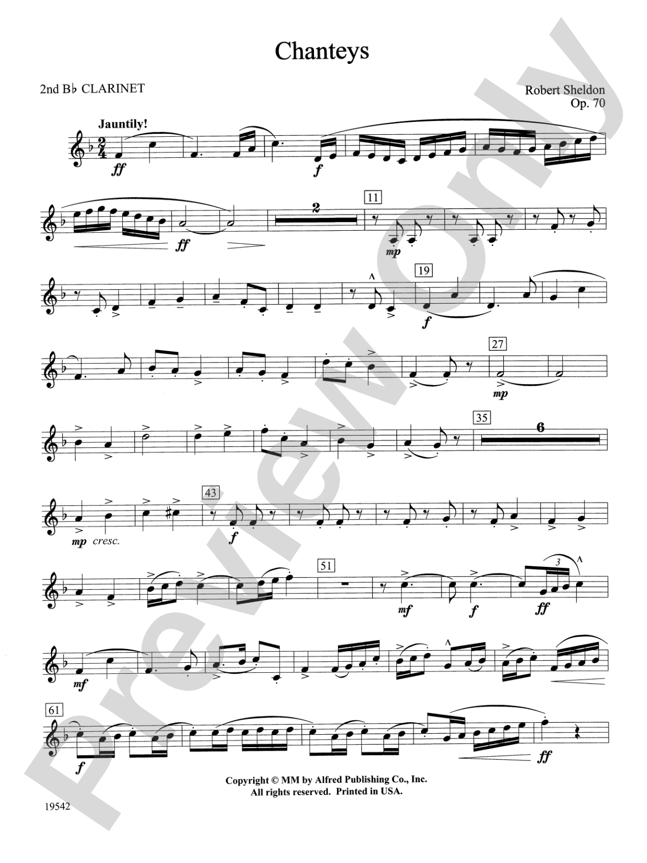 Chanteys: 2nd B-flat Clarinet