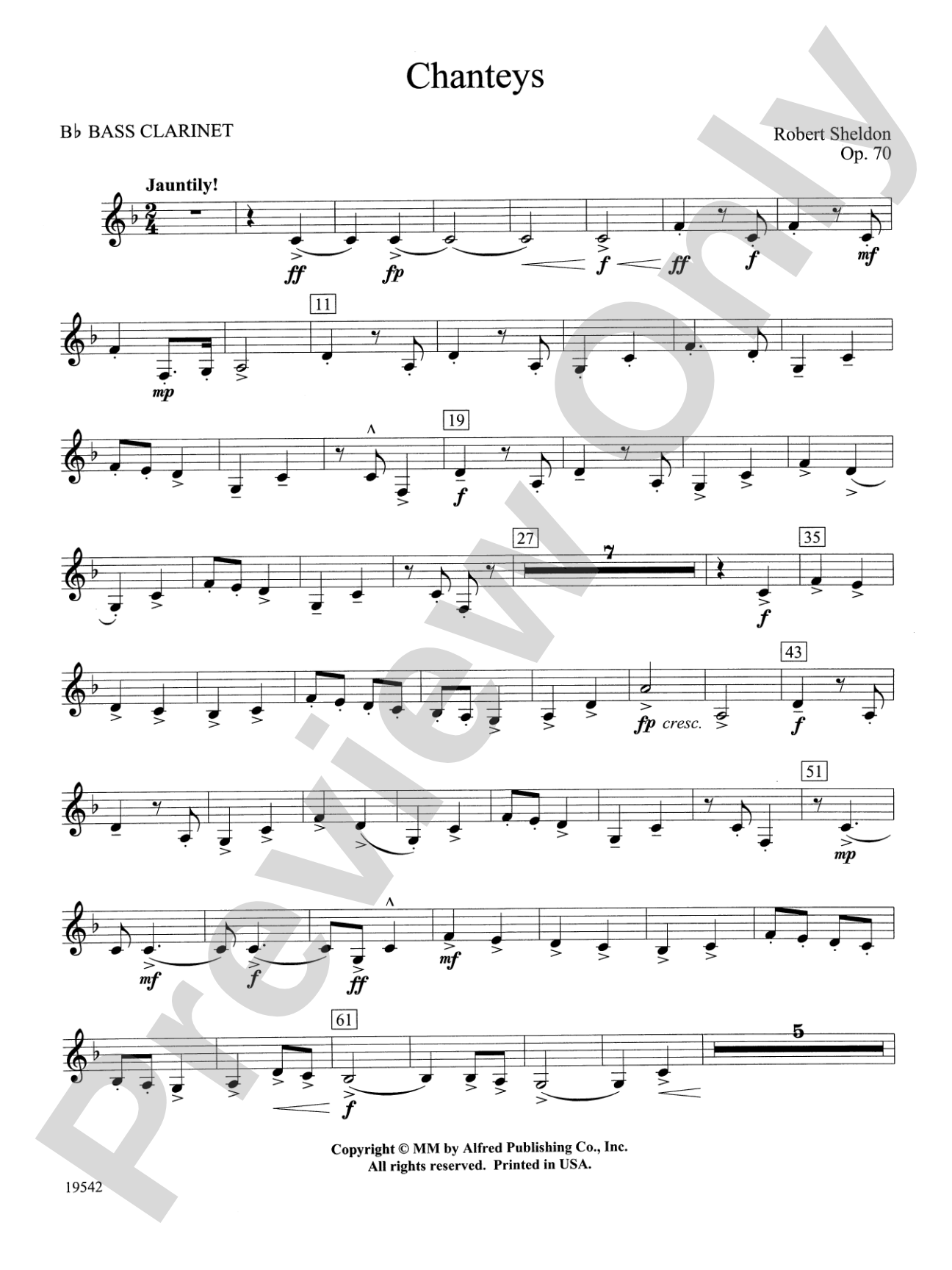 Chanteys: B-flat Bass Clarinet