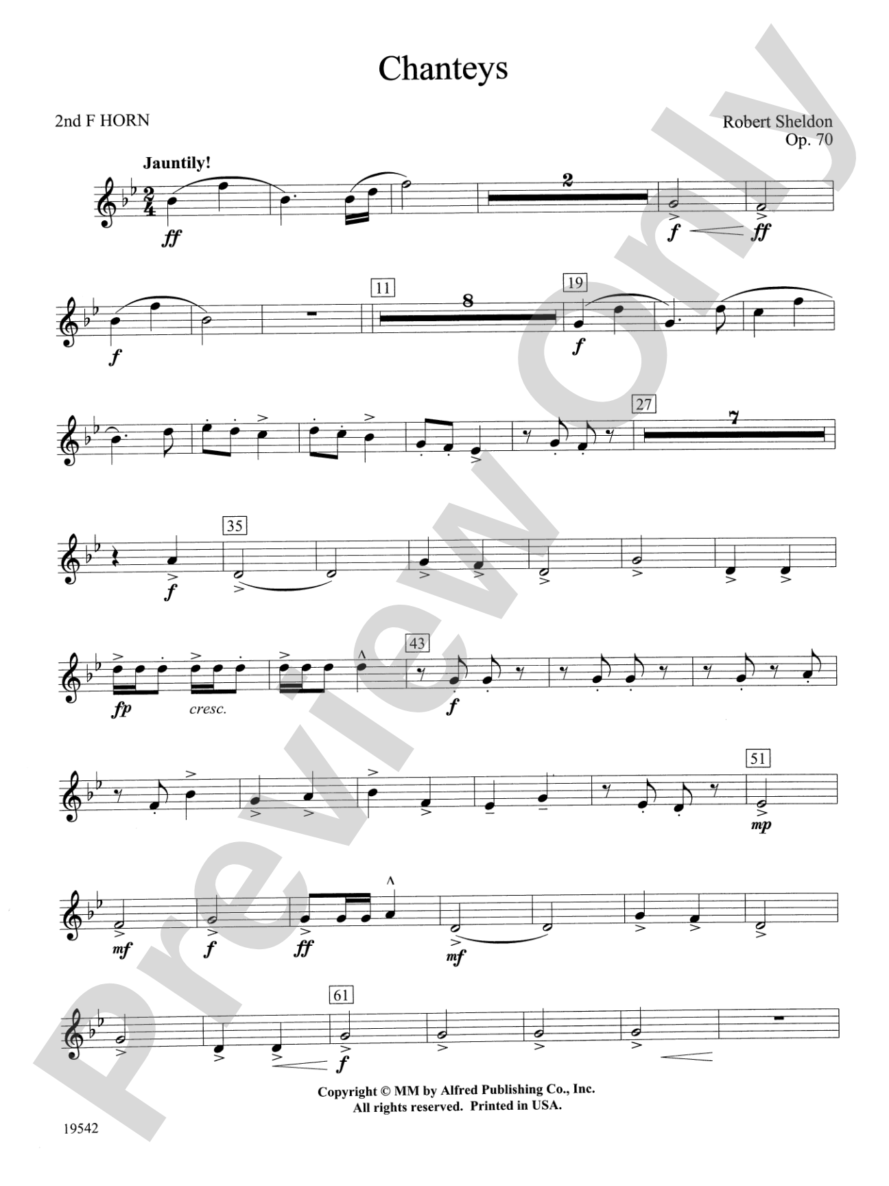 Chanteys: 2nd F Horn