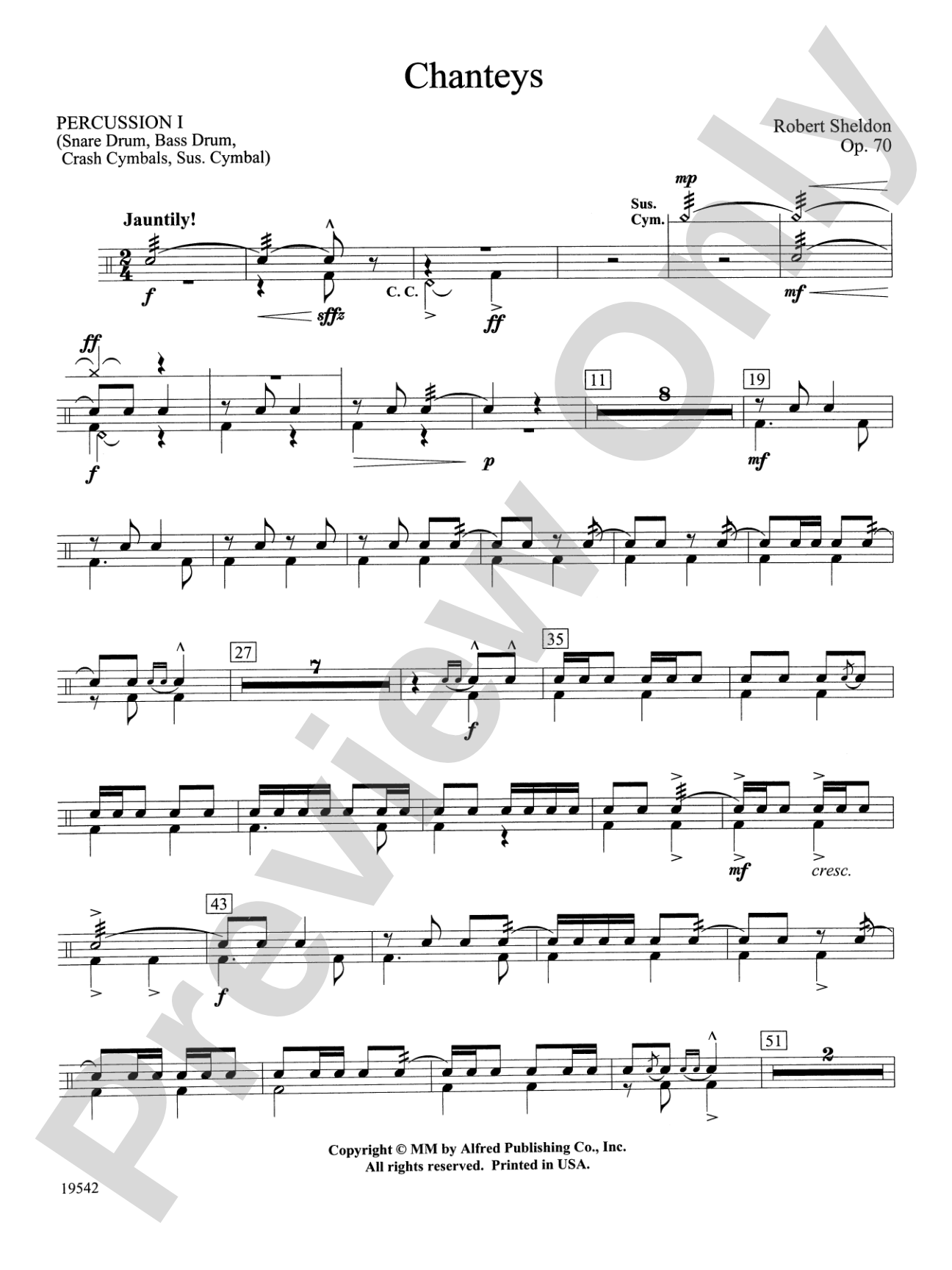 Chanteys: 1st Percussion