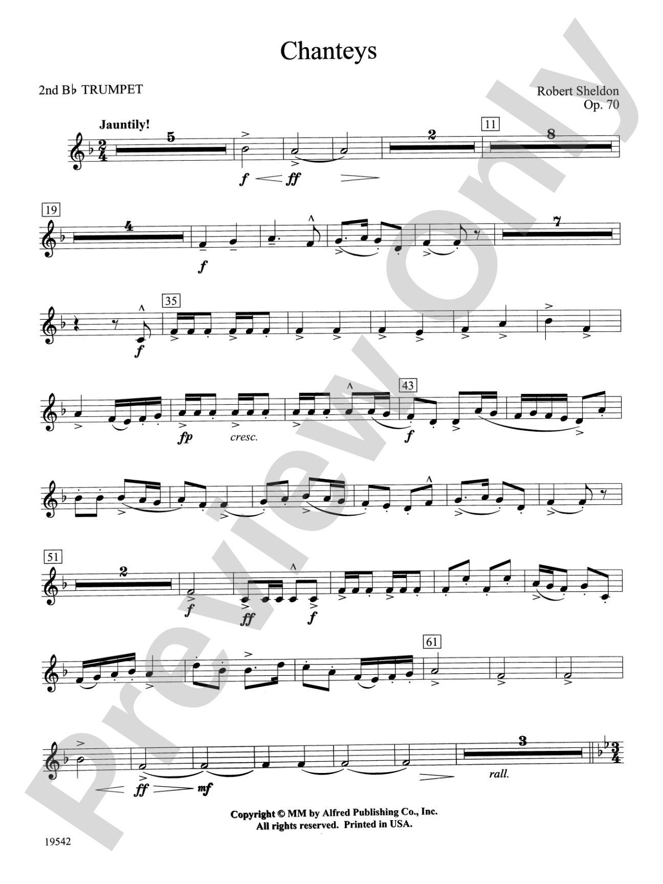 Chanteys: 2nd B-flat Trumpet