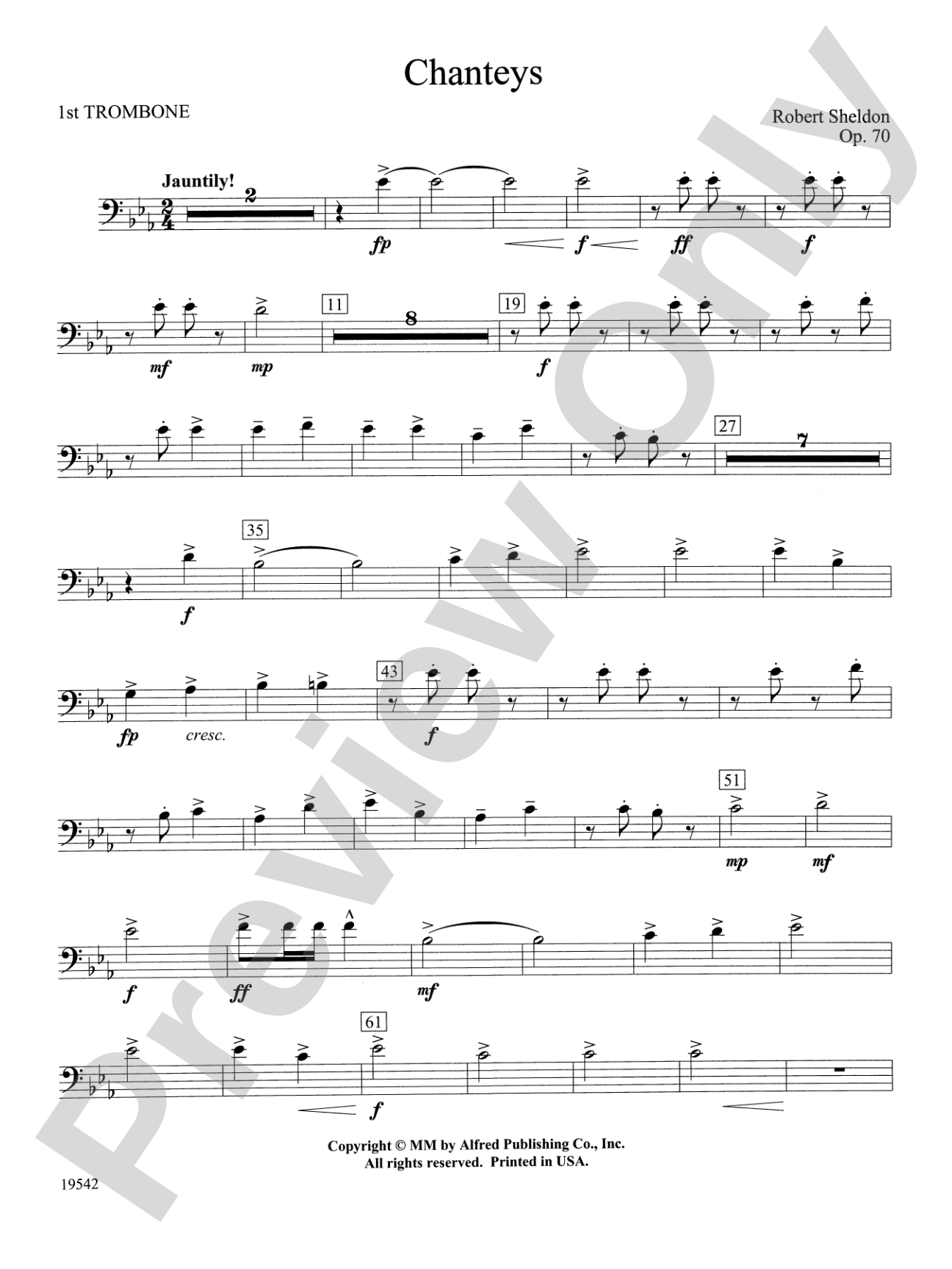 Chanteys: 1st Trombone