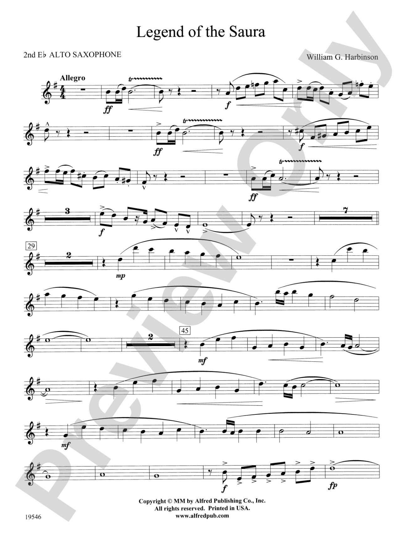 Legend of the Saura: 2nd E-flat Alto Saxophone