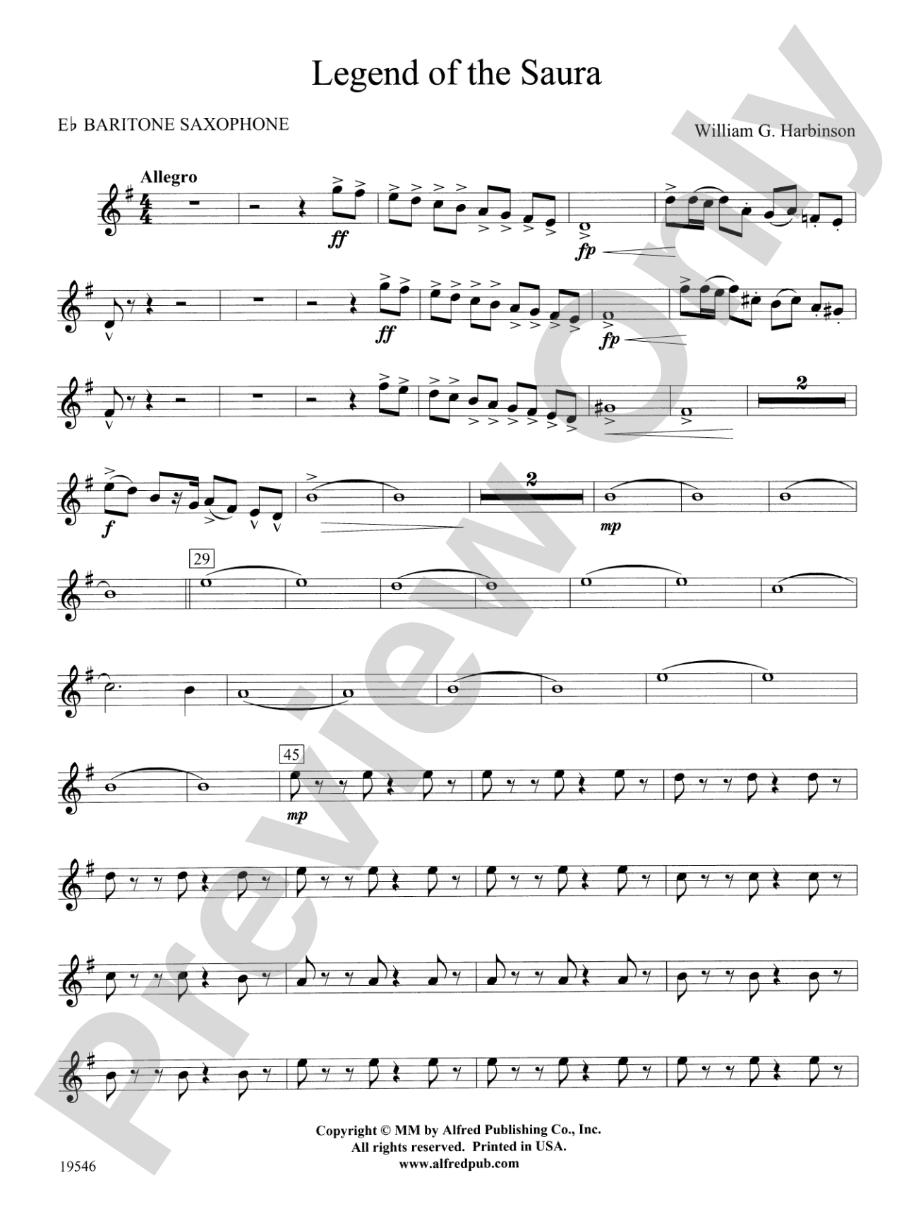 Legend of the Saura: E-flat Baritone Saxophone