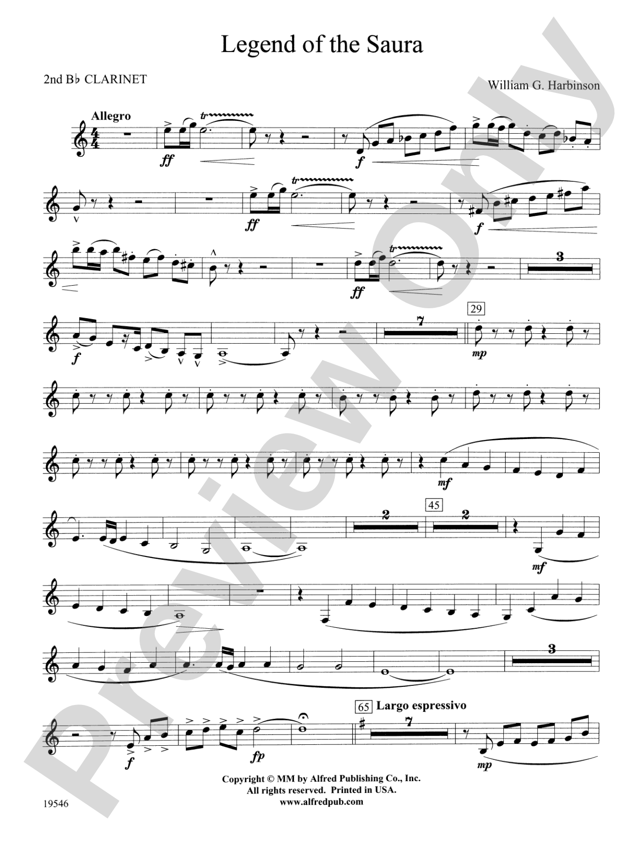 Legend of the Saura: 2nd B-flat Clarinet