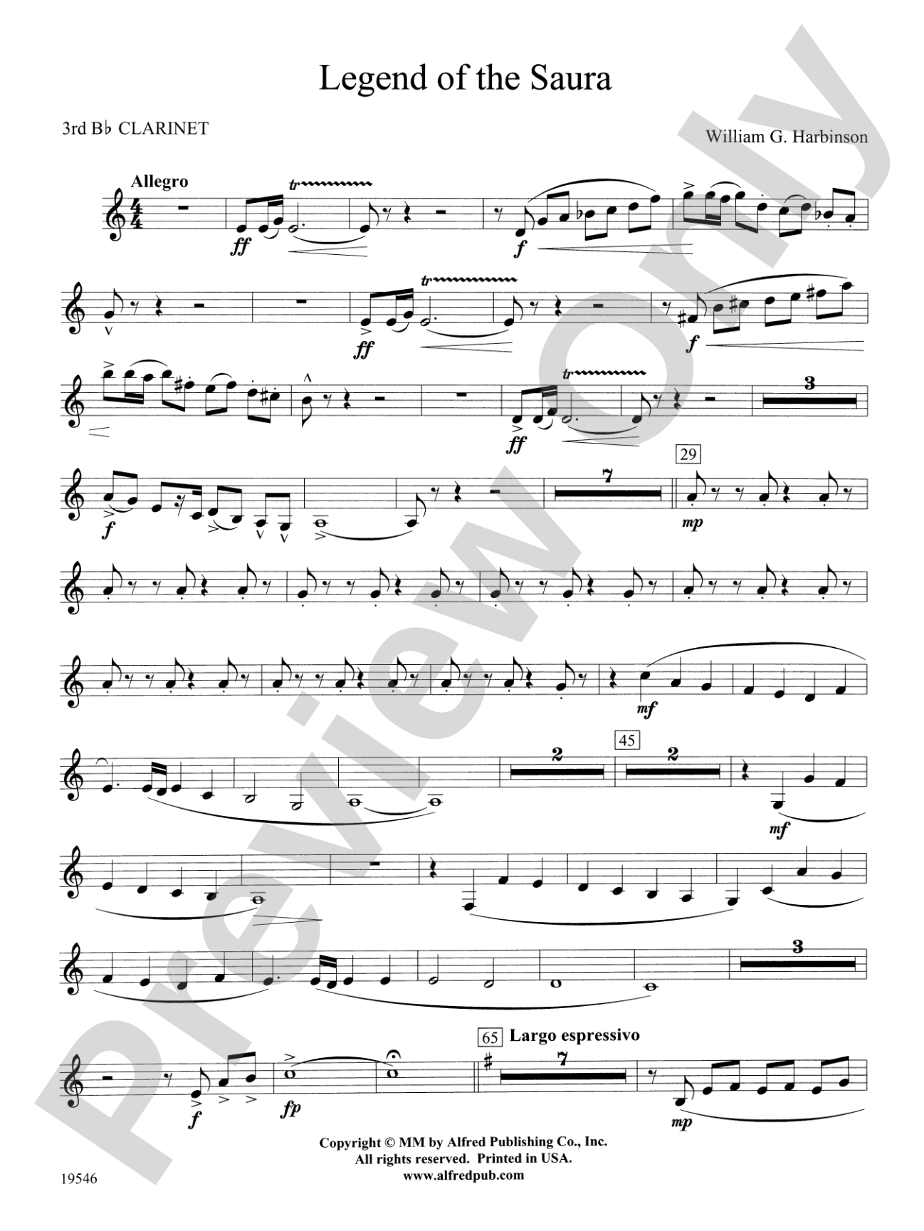 Legend of the Saura: 3rd B-flat Clarinet