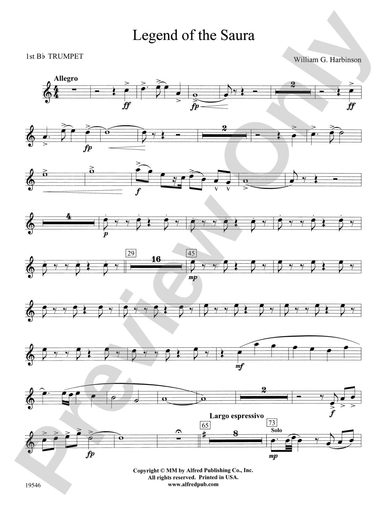 Legend of the Saura: 1st B-flat Trumpet