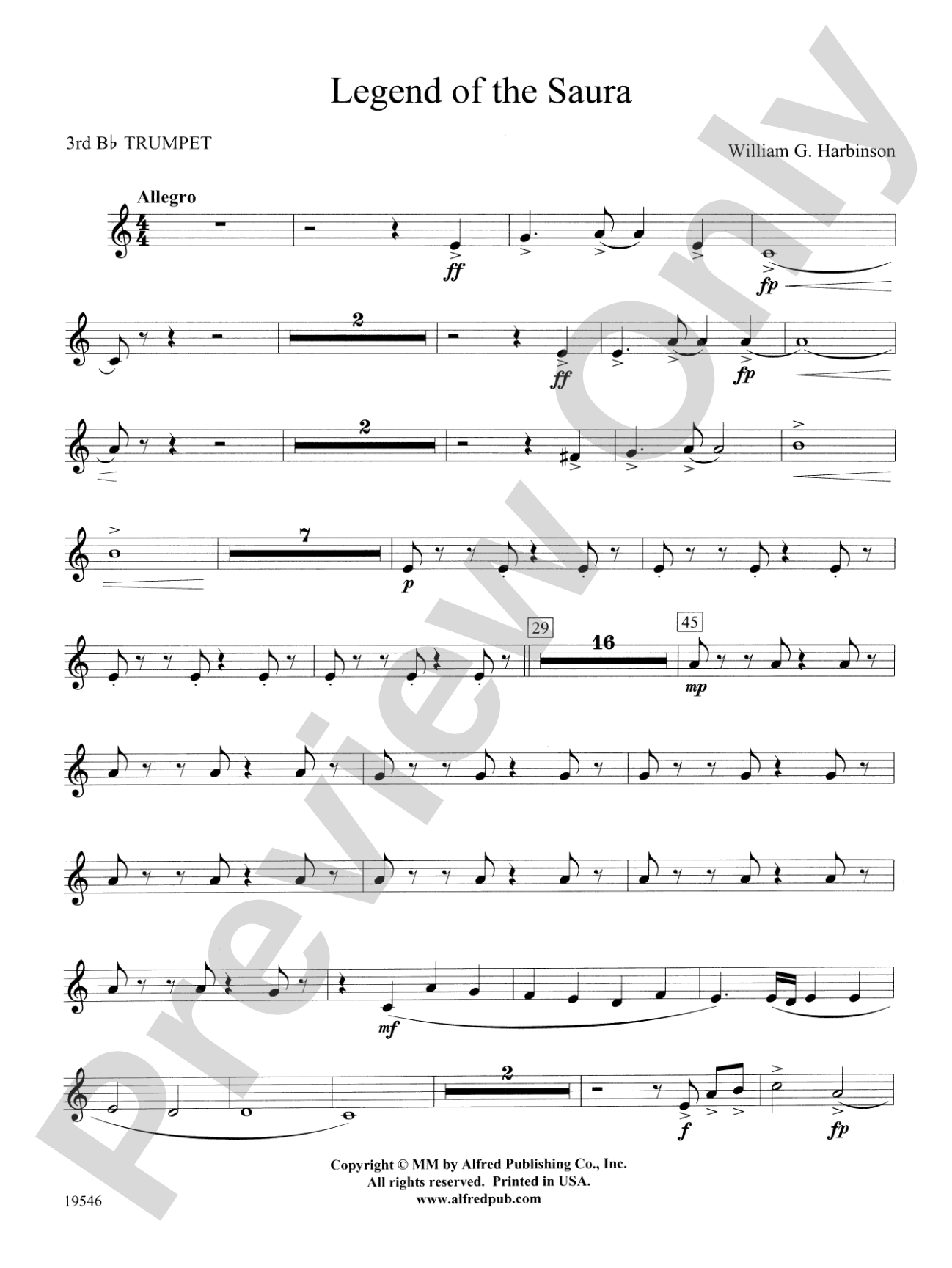 Legend of the Saura: 3rd B-flat Trumpet