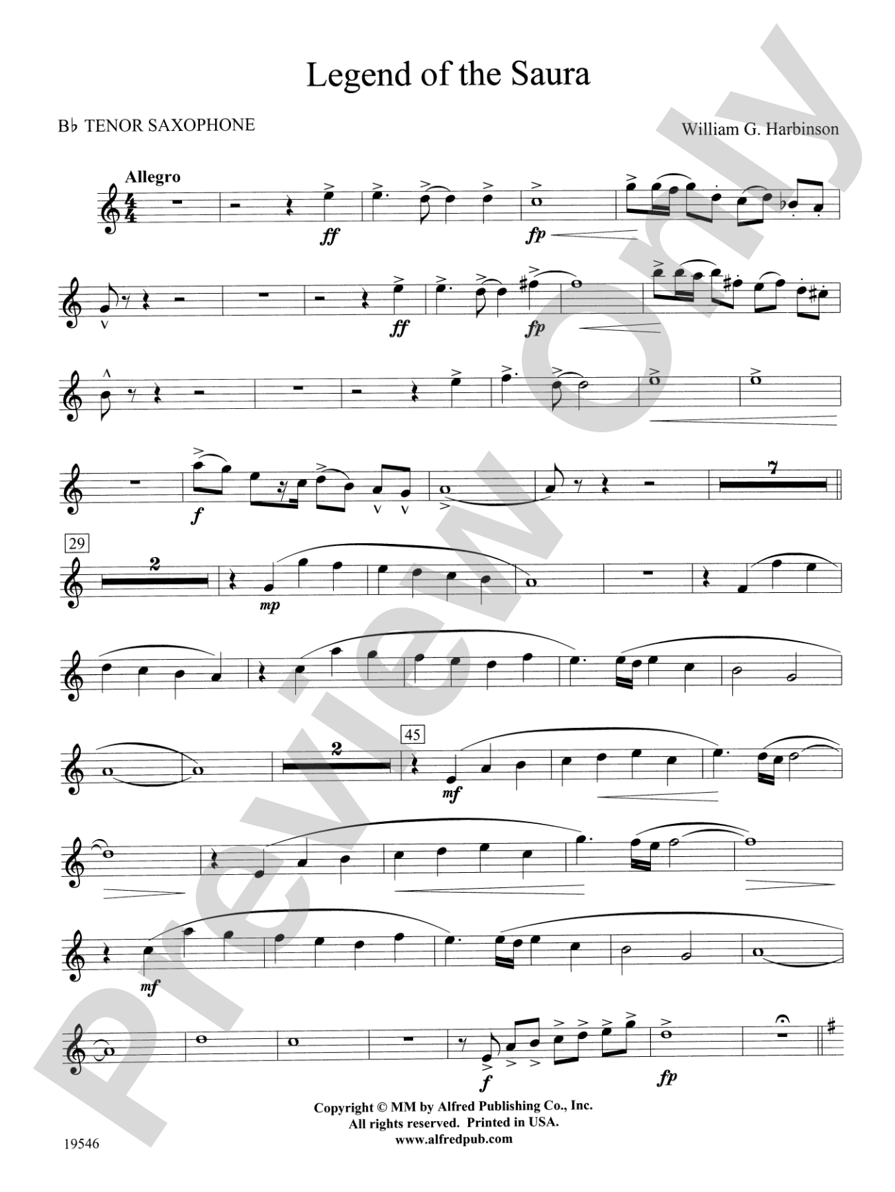 Legend of the Saura: B-flat Tenor Saxophone