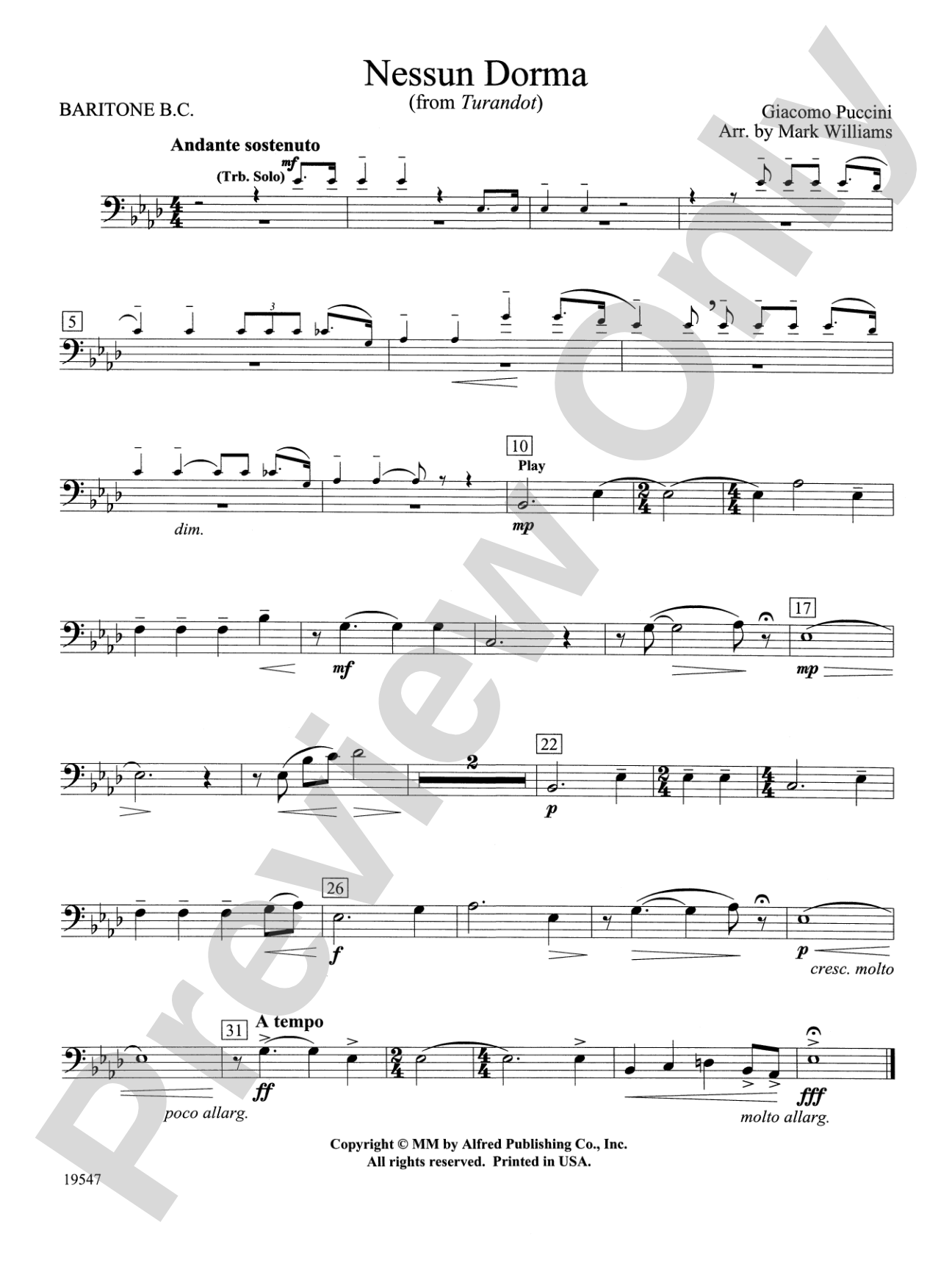 Nessun Dorma: Baritone B.C.