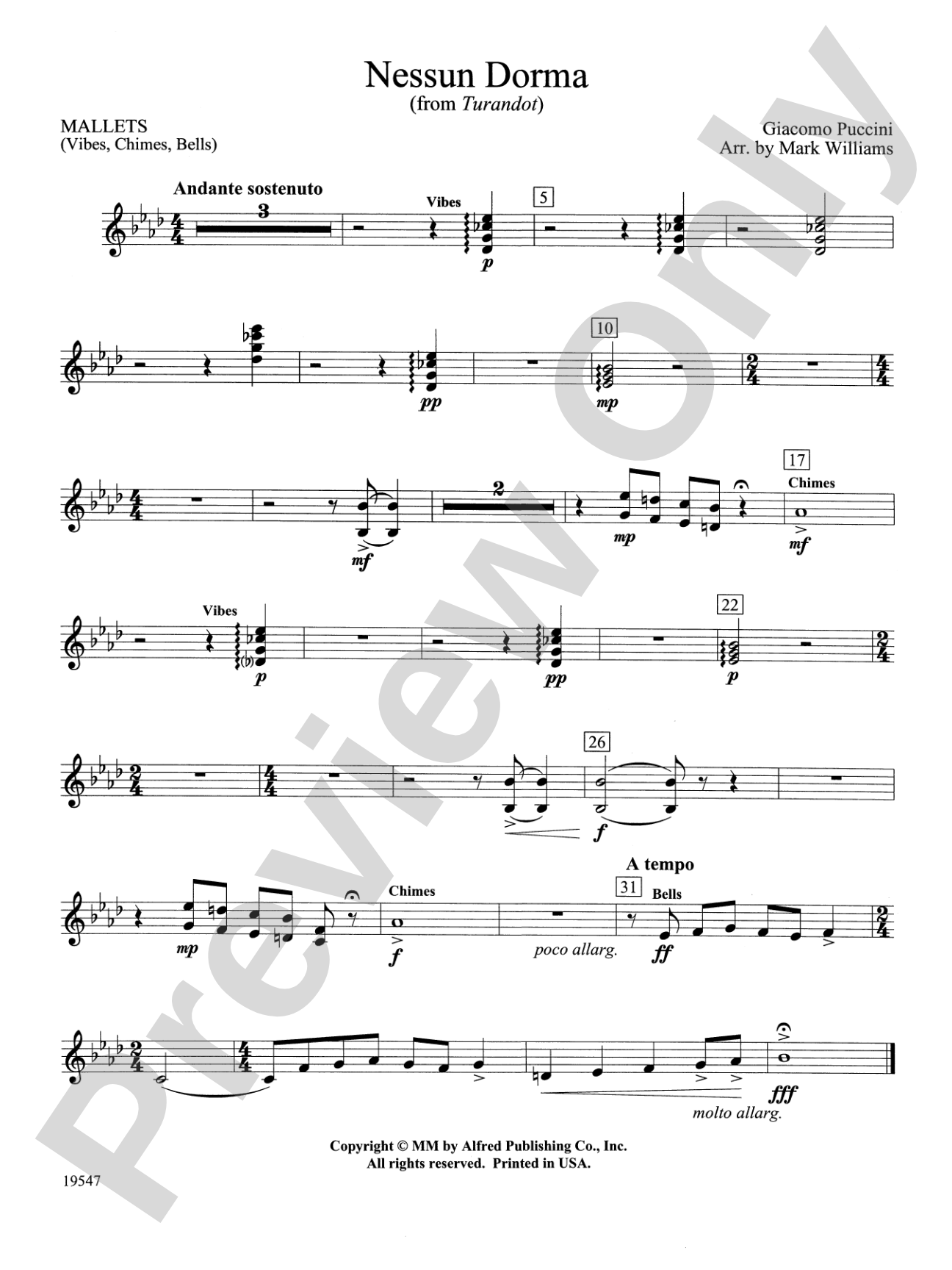 Nessun Dorma: Mallets