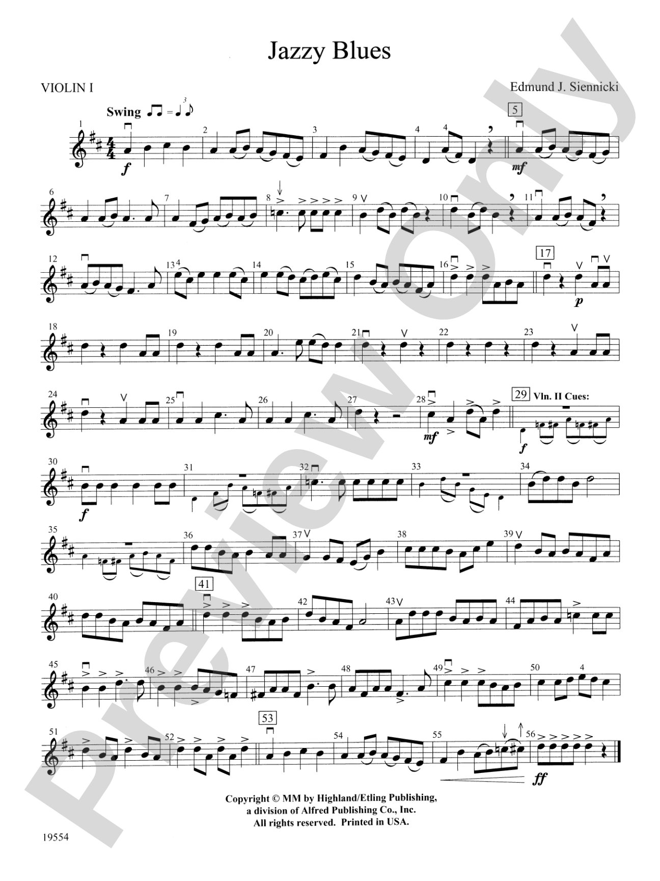 Jazzy Blues: 1st Violin