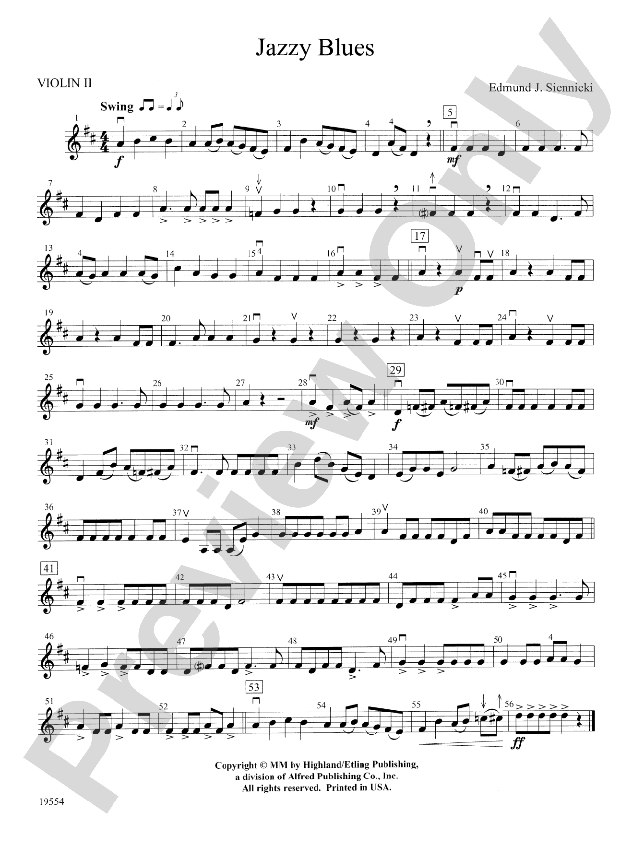 Jazzy Blues: 2nd Violin