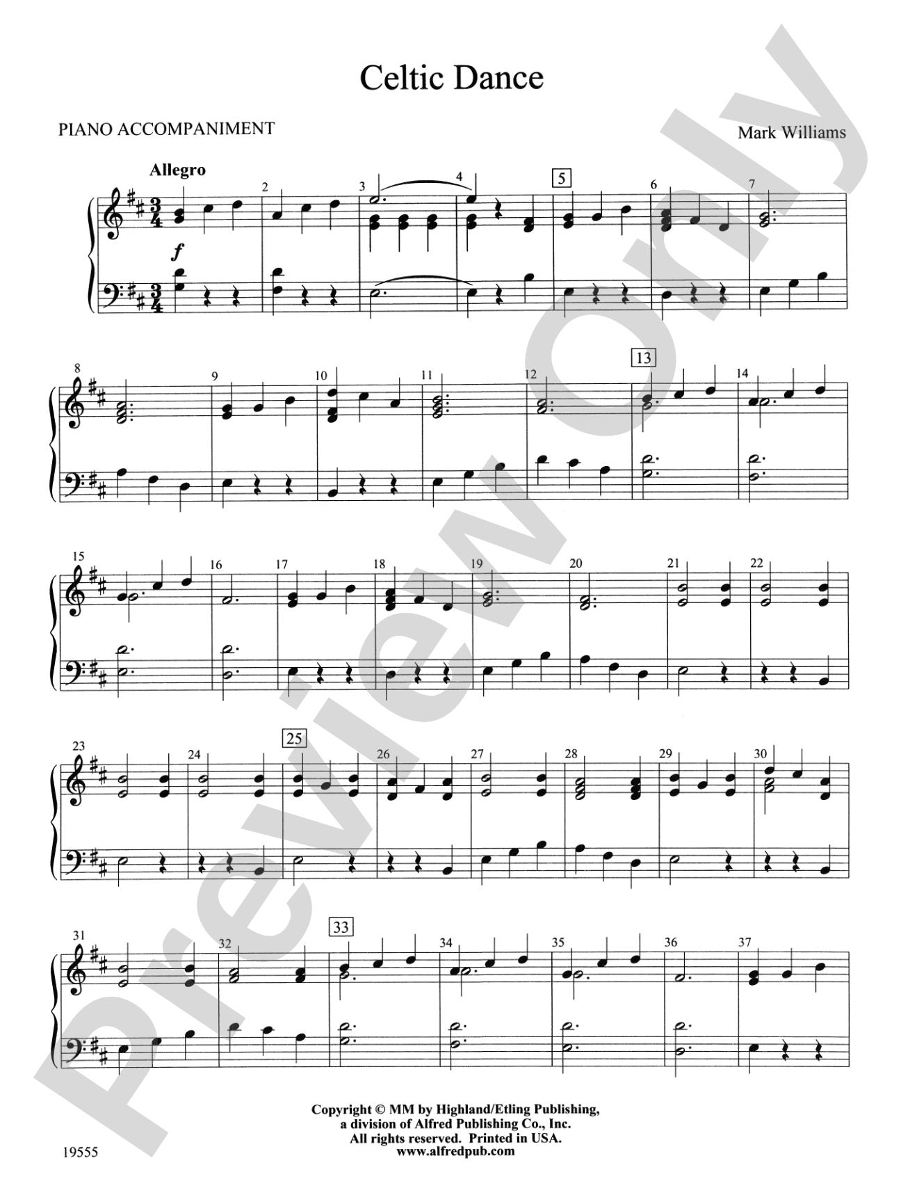 Celtic Dance: Piano Accompaniment