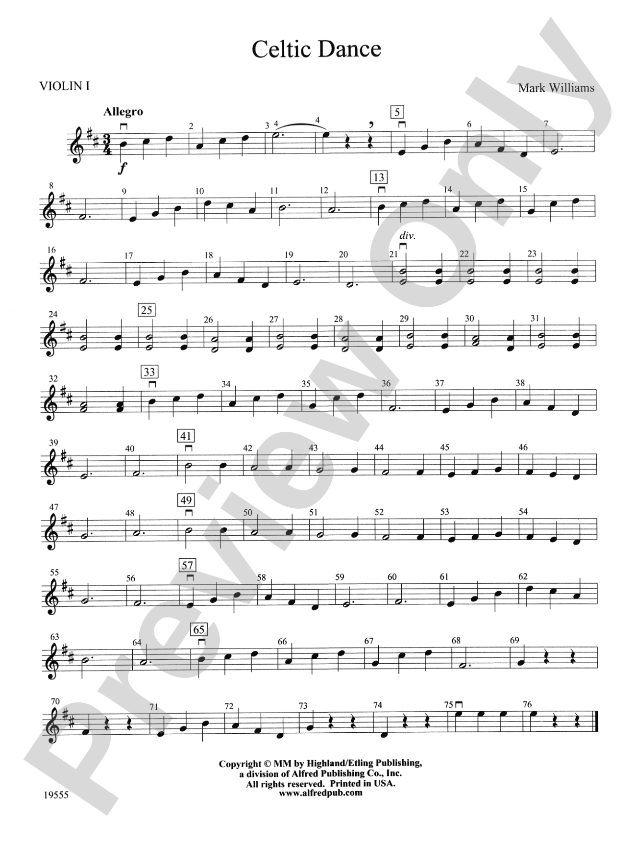 Celtic Dance: 1st Violin