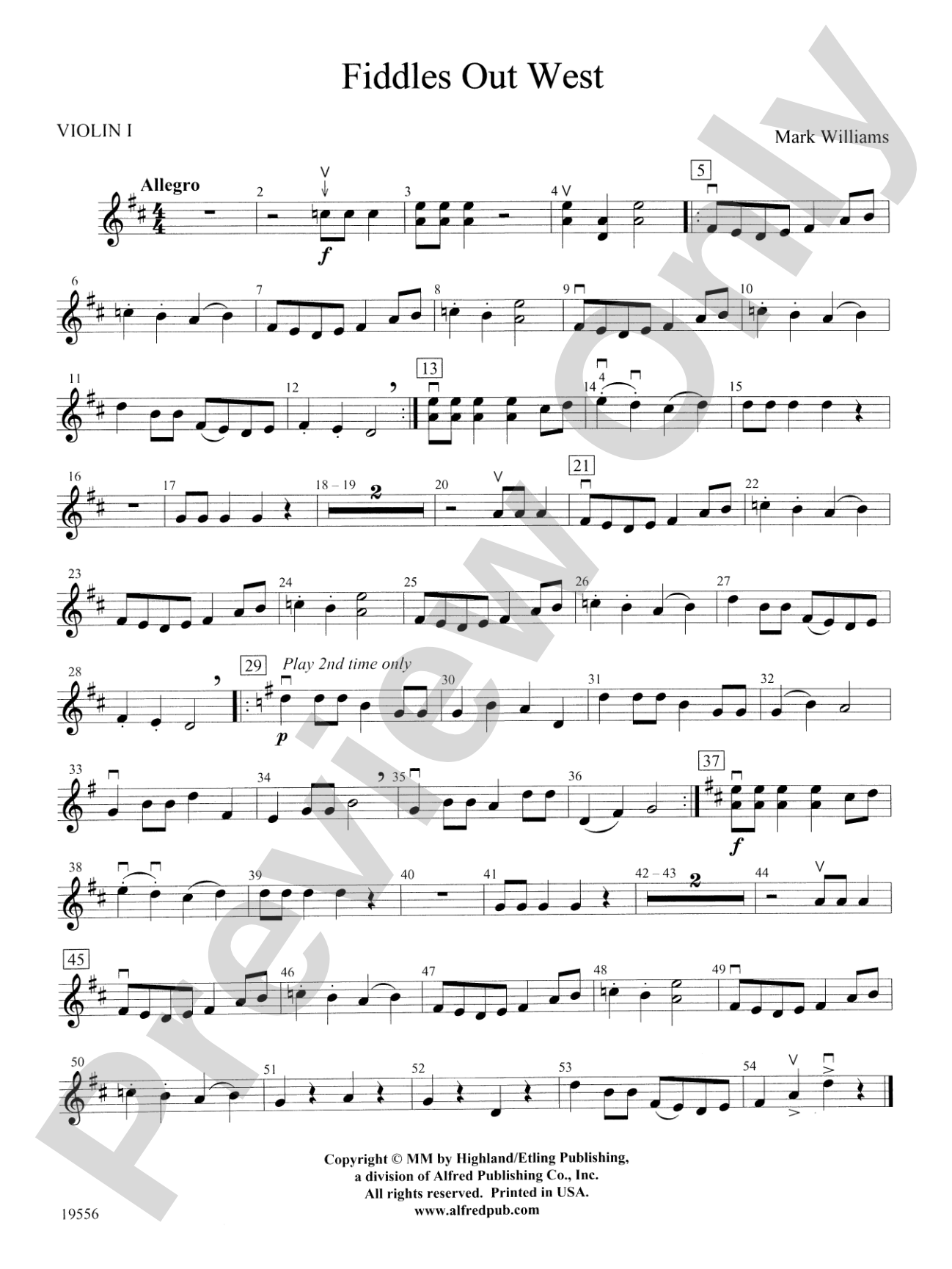 Fiddles Out West: 1st Violin