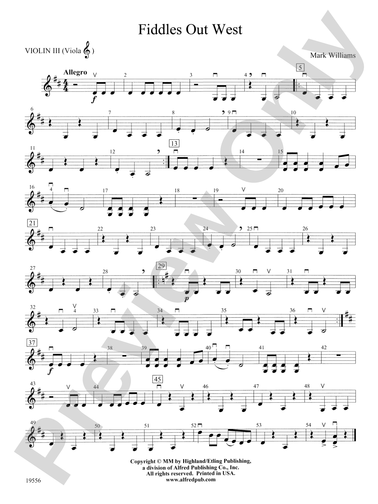 Fiddles Out West: 3rd Violin (Viola [TC])