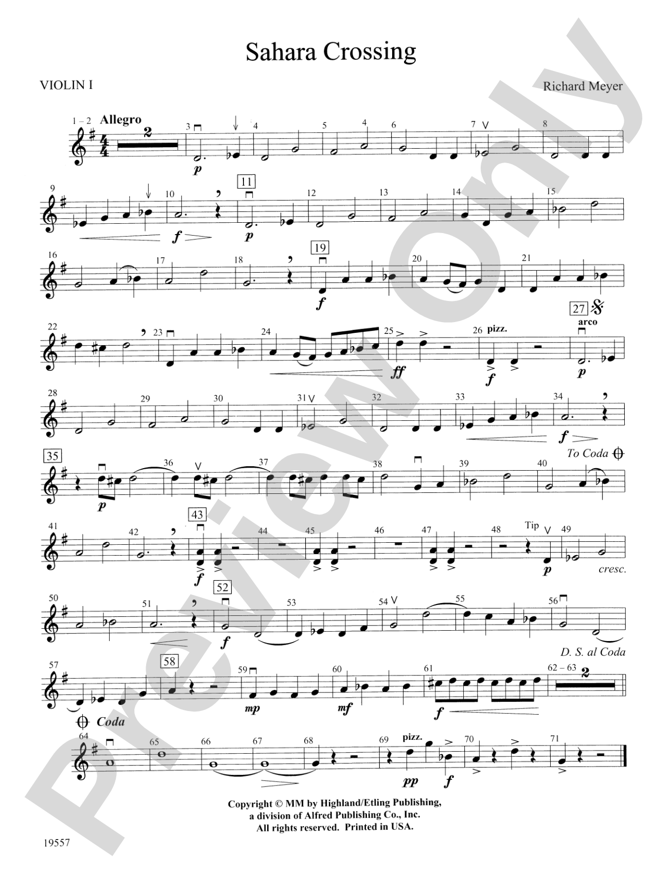 Sahara Crossing: 1st Violin