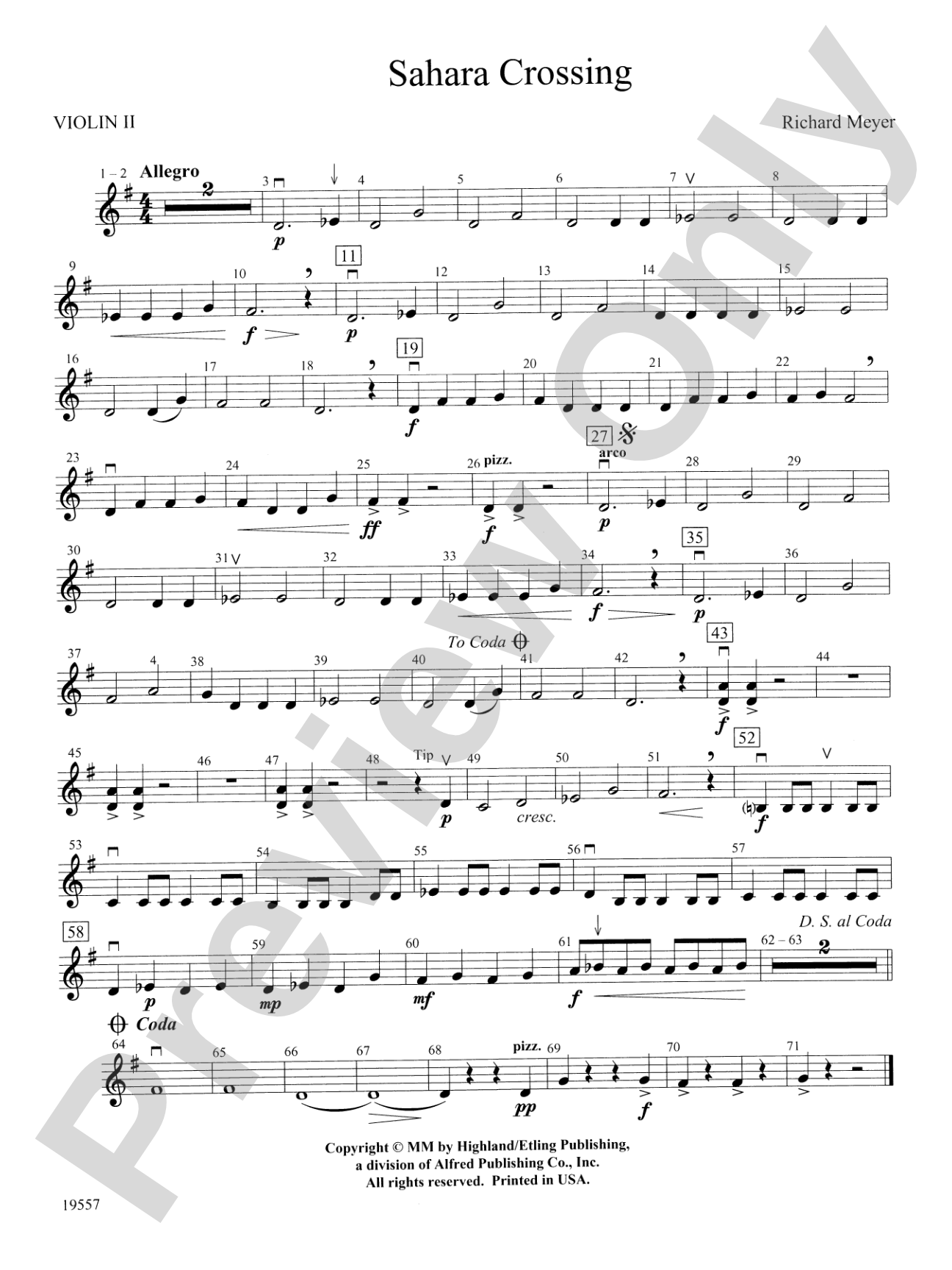 Sahara Crossing: 2nd Violin