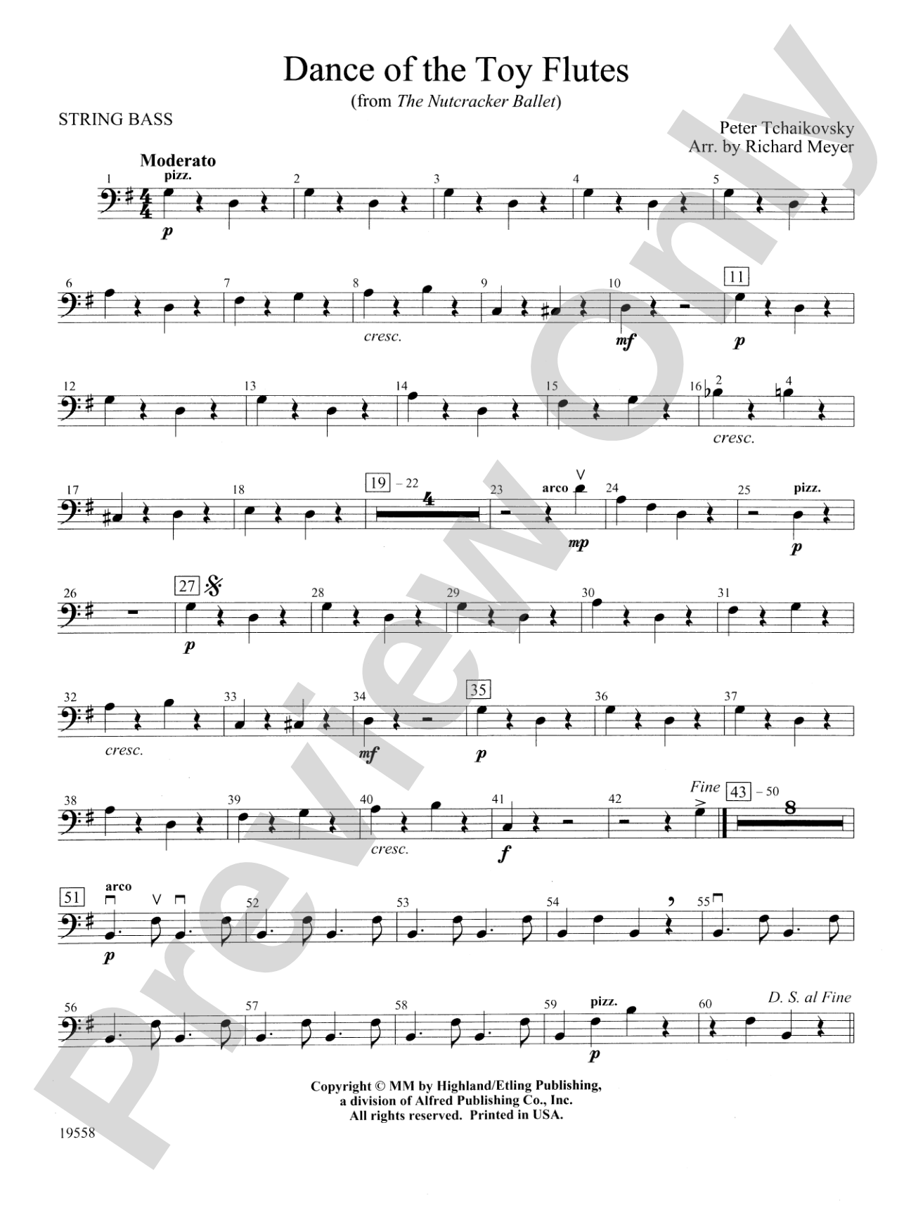 Dance of the Toy Flutes: String Bass