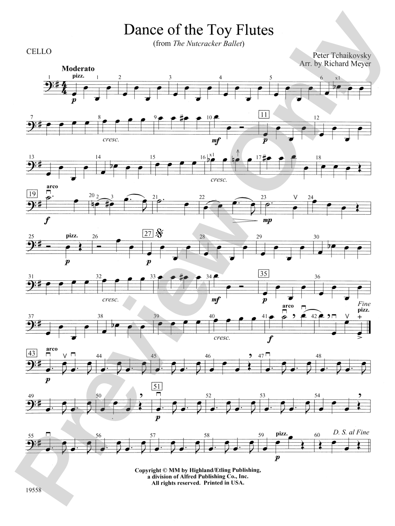 Dance of the Toy Flutes: Cello