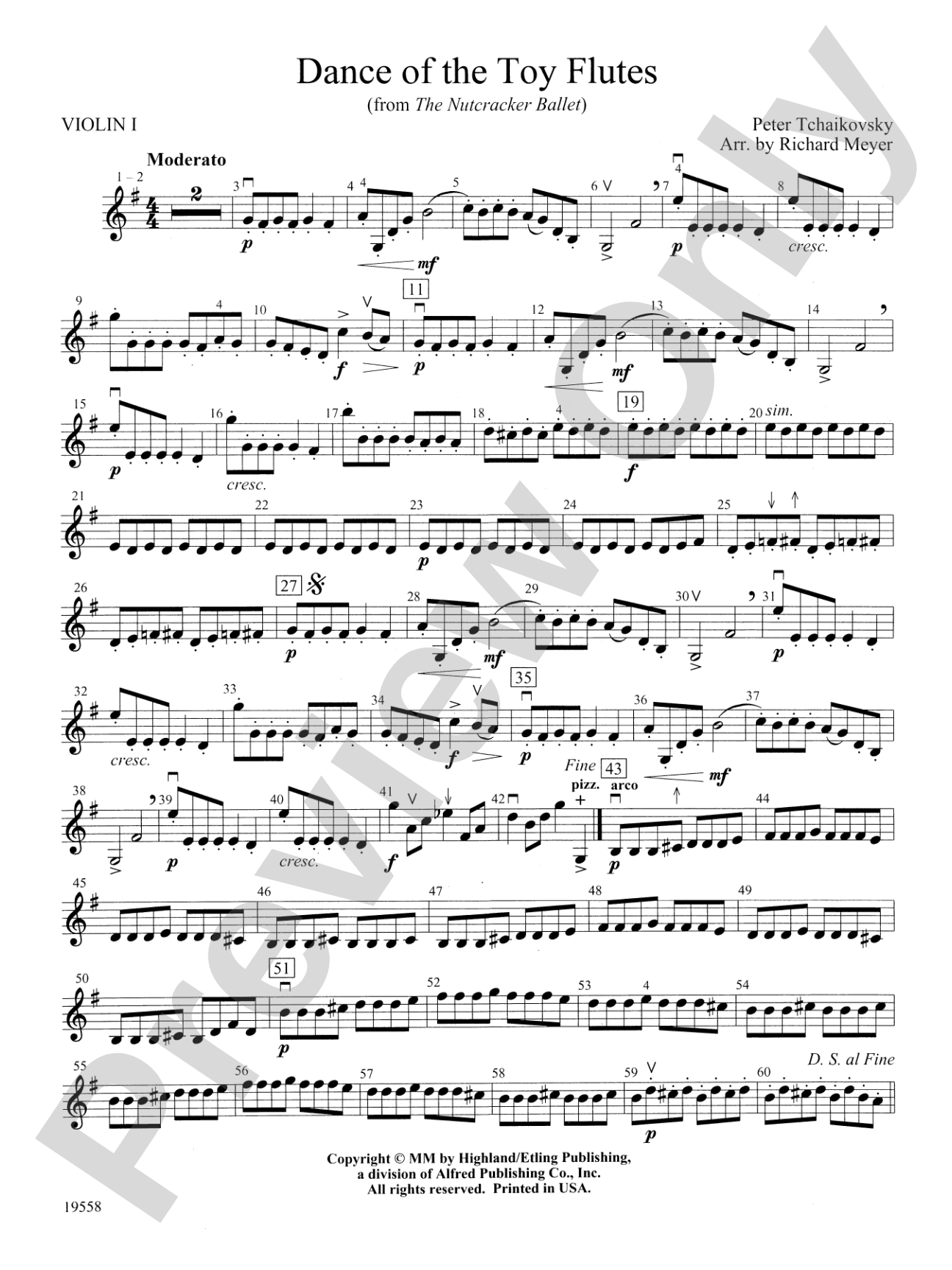 Dance of the Toy Flutes: 1st Violin