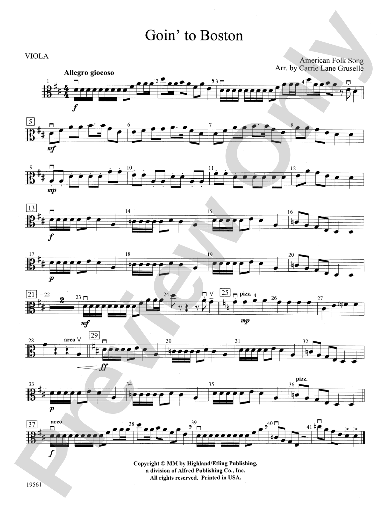 Goin' to Boston: Viola