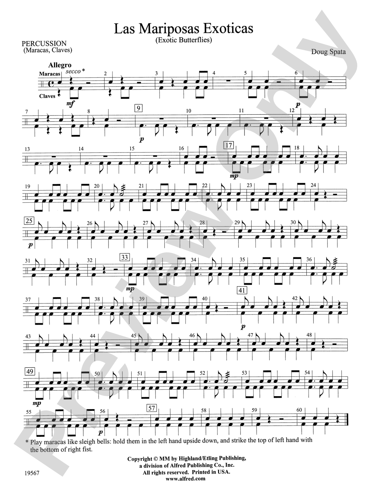 Las Mariposas Exoticas: 1st Percussion