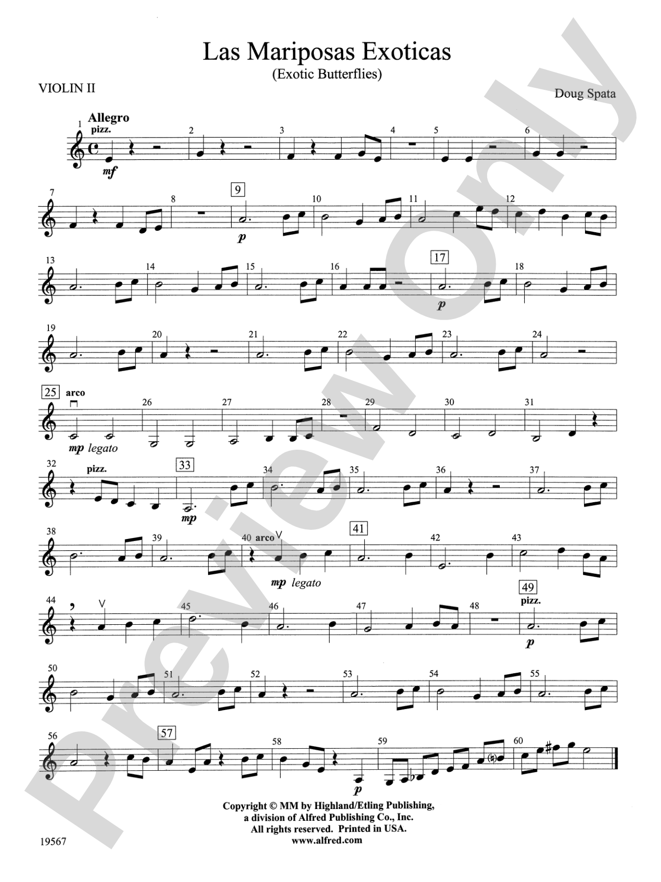 Las Mariposas Exoticas: 2nd Violin