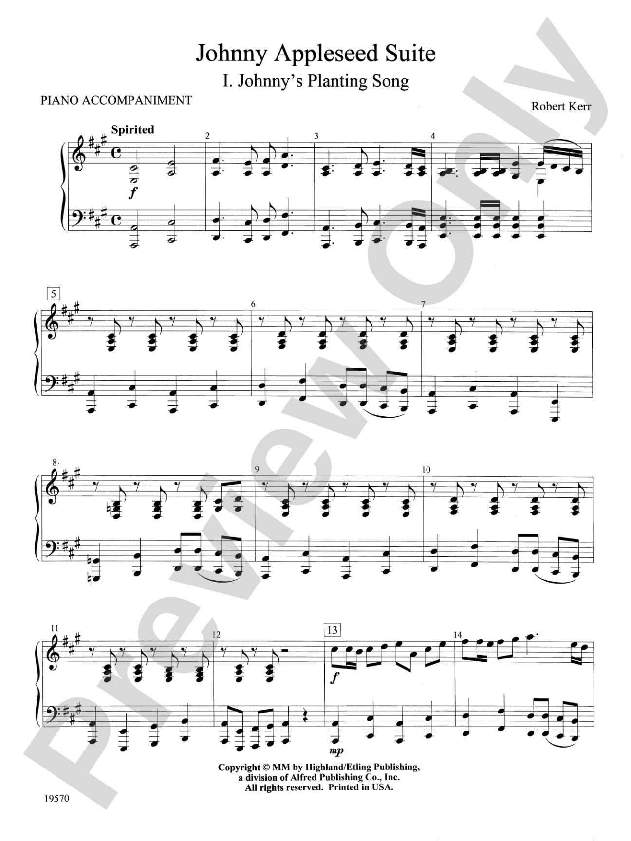 Johnny Appleseed Suite: Piano Accompaniment