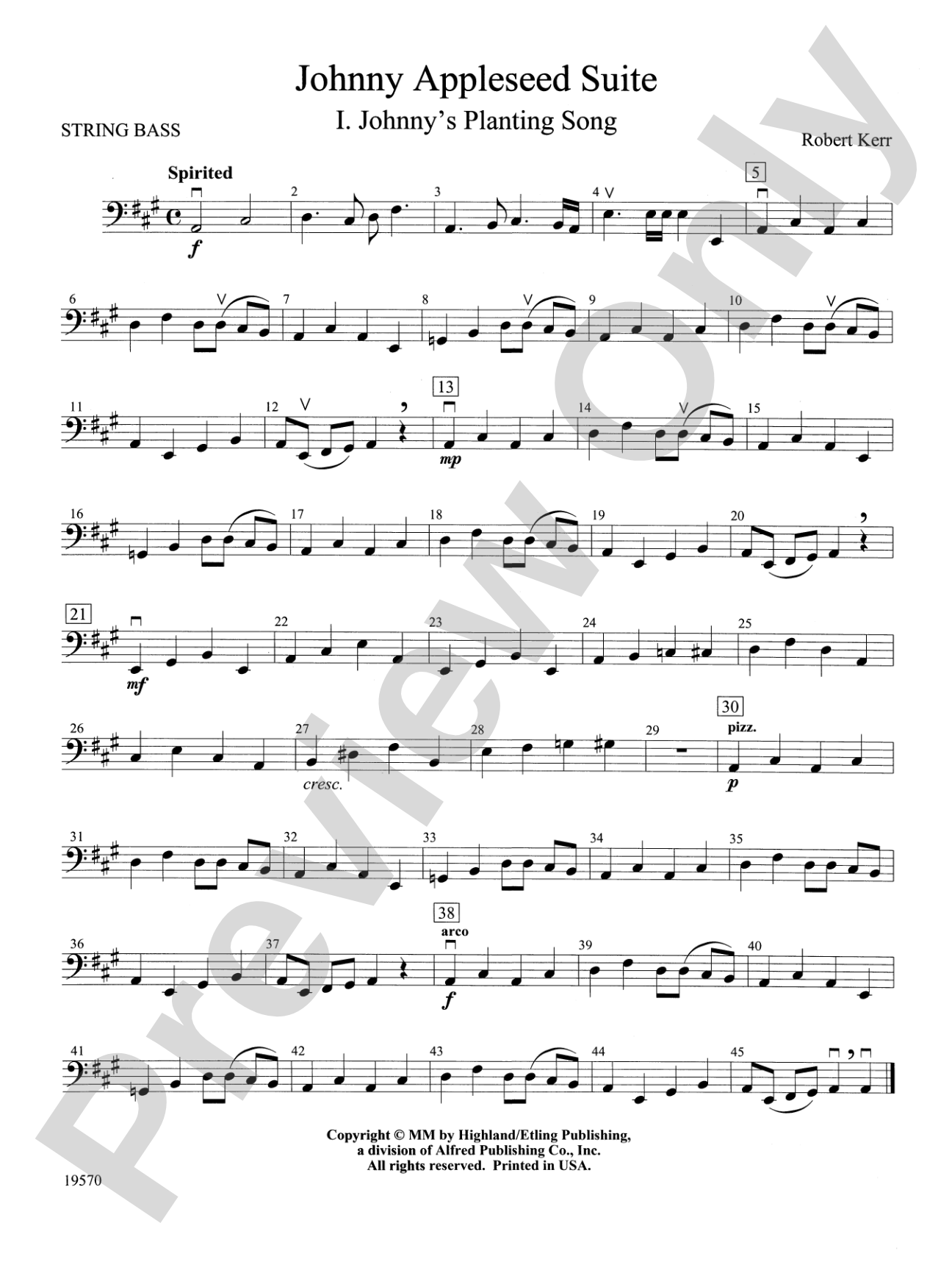 Johnny Appleseed Suite: String Bass