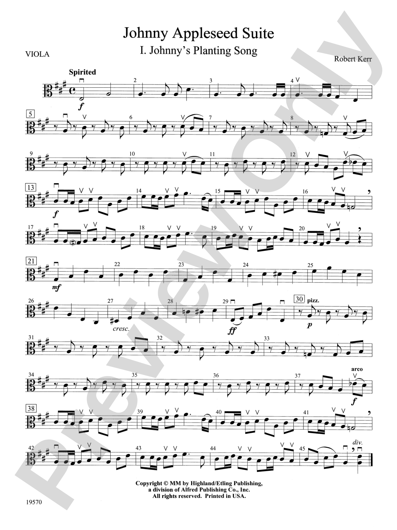 Johnny Appleseed Suite: Viola
