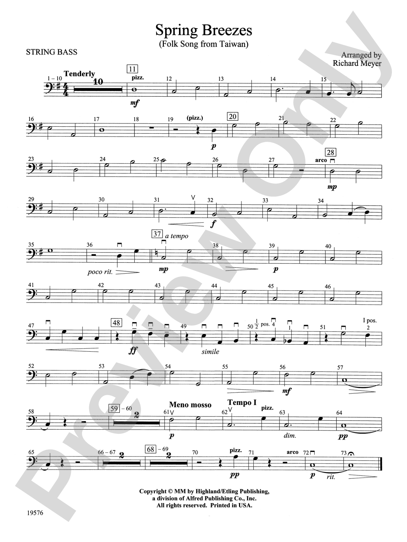 Spring Breezes: String Bass