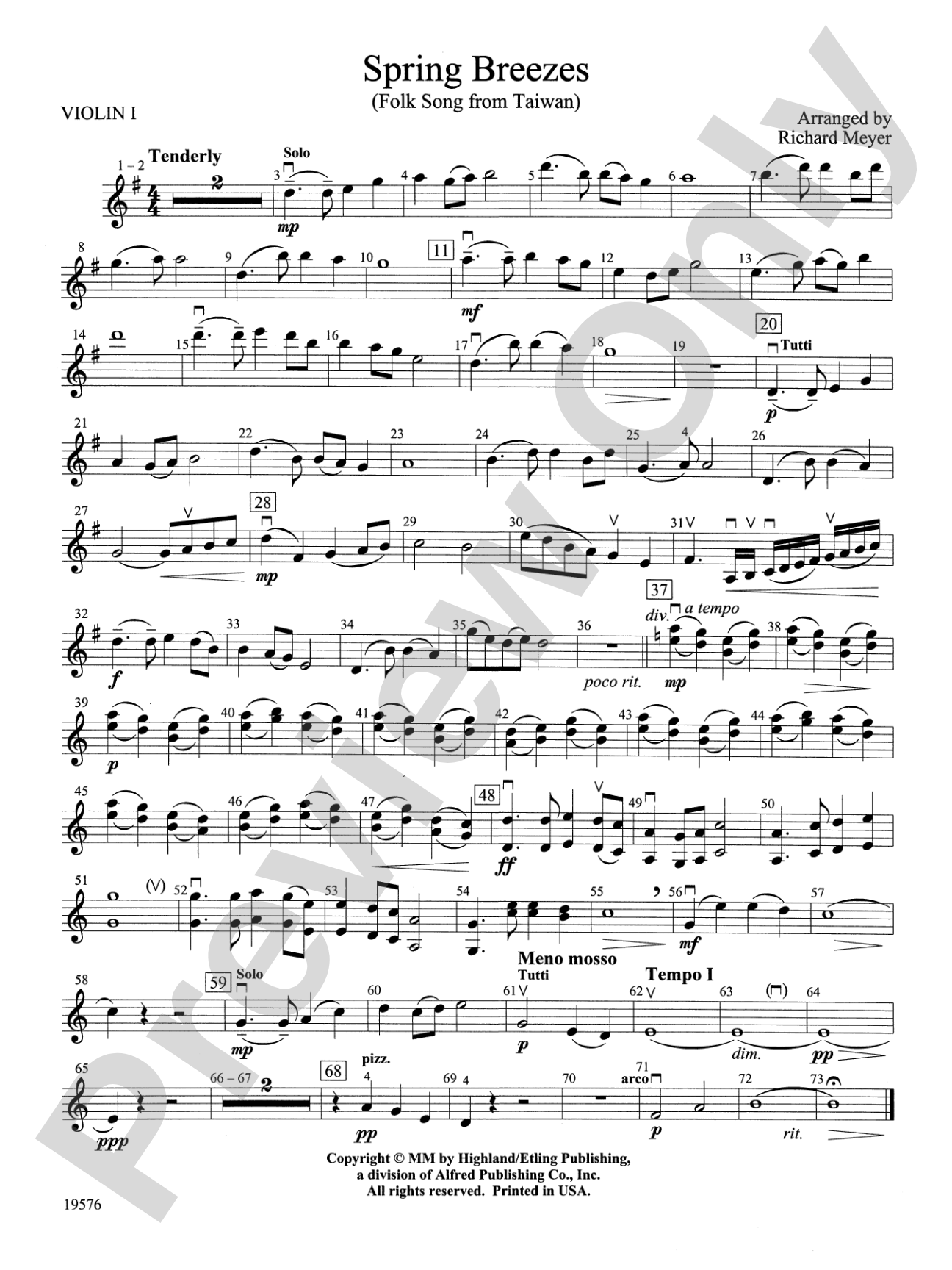 Spring Breezes: 1st Violin
