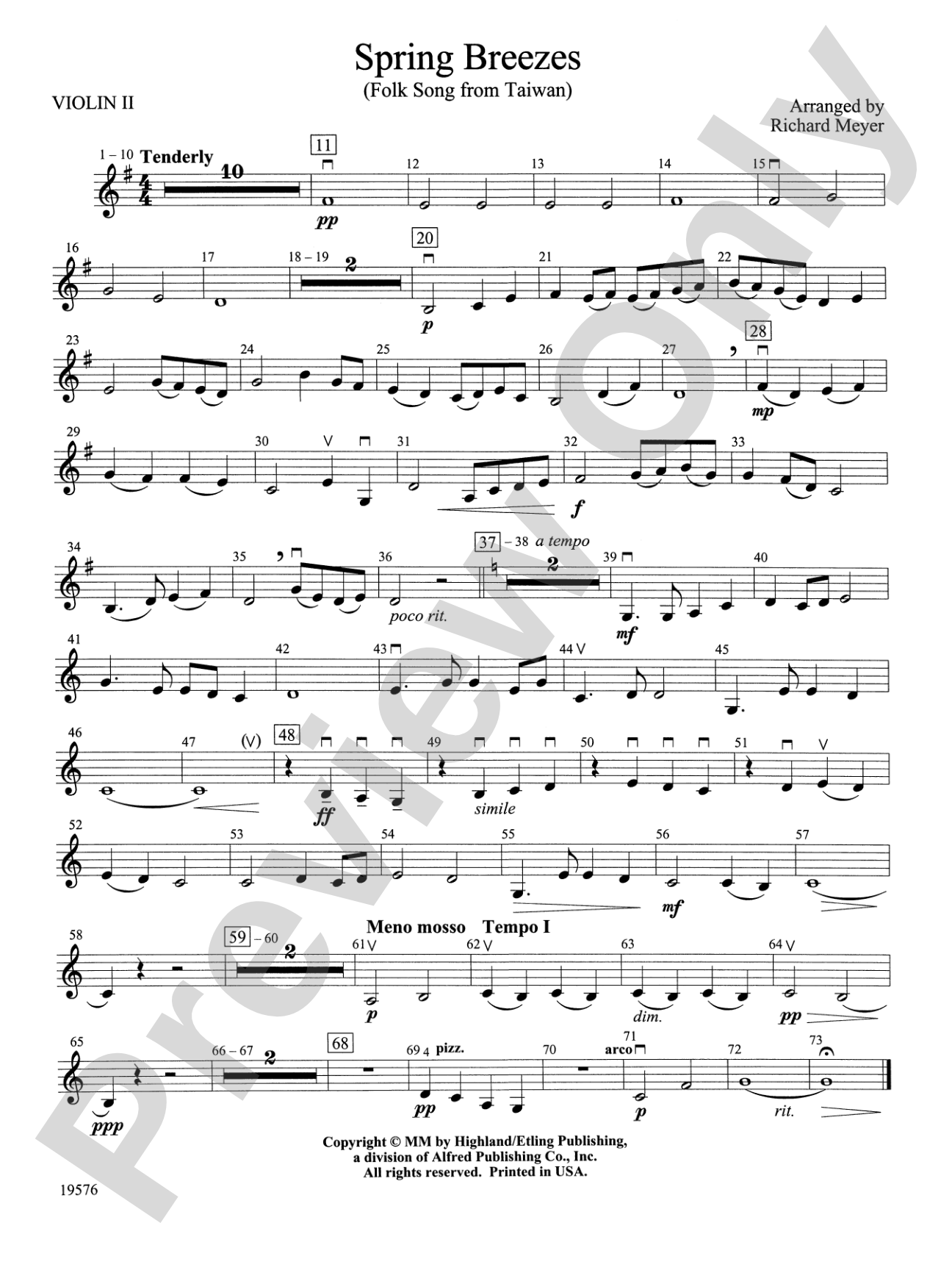 Spring Breezes: 2nd Violin