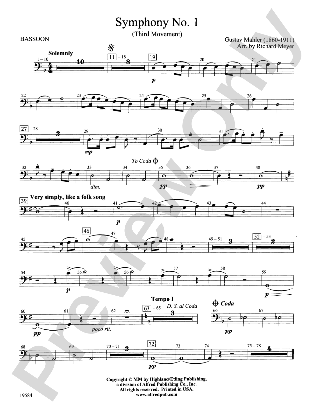 Symphony No. 1, 3rd Movement: Bassoon