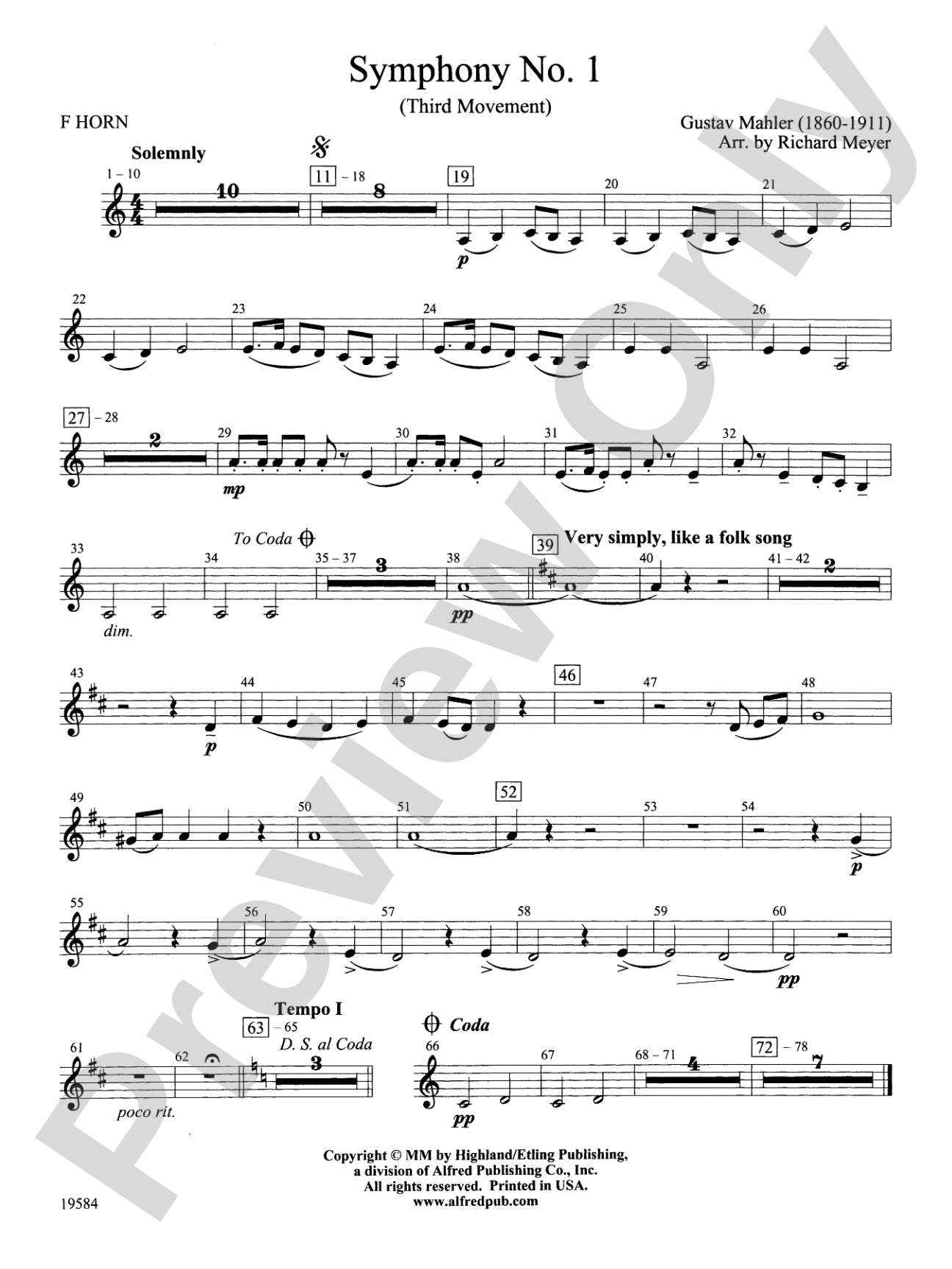 Symphony No. 1, 3rd Movement: 1st F Horn