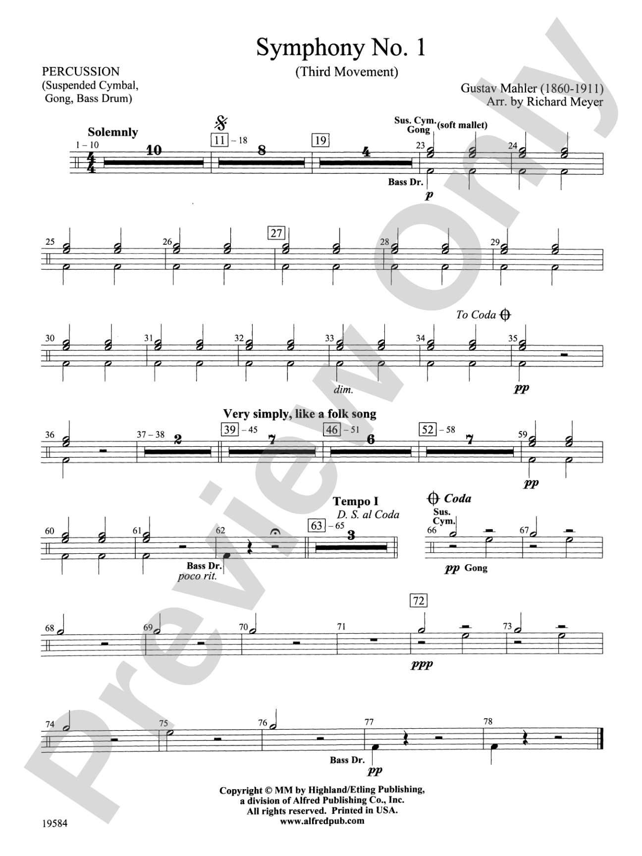 Symphony No. 1, 3rd Movement: 1st Percussion