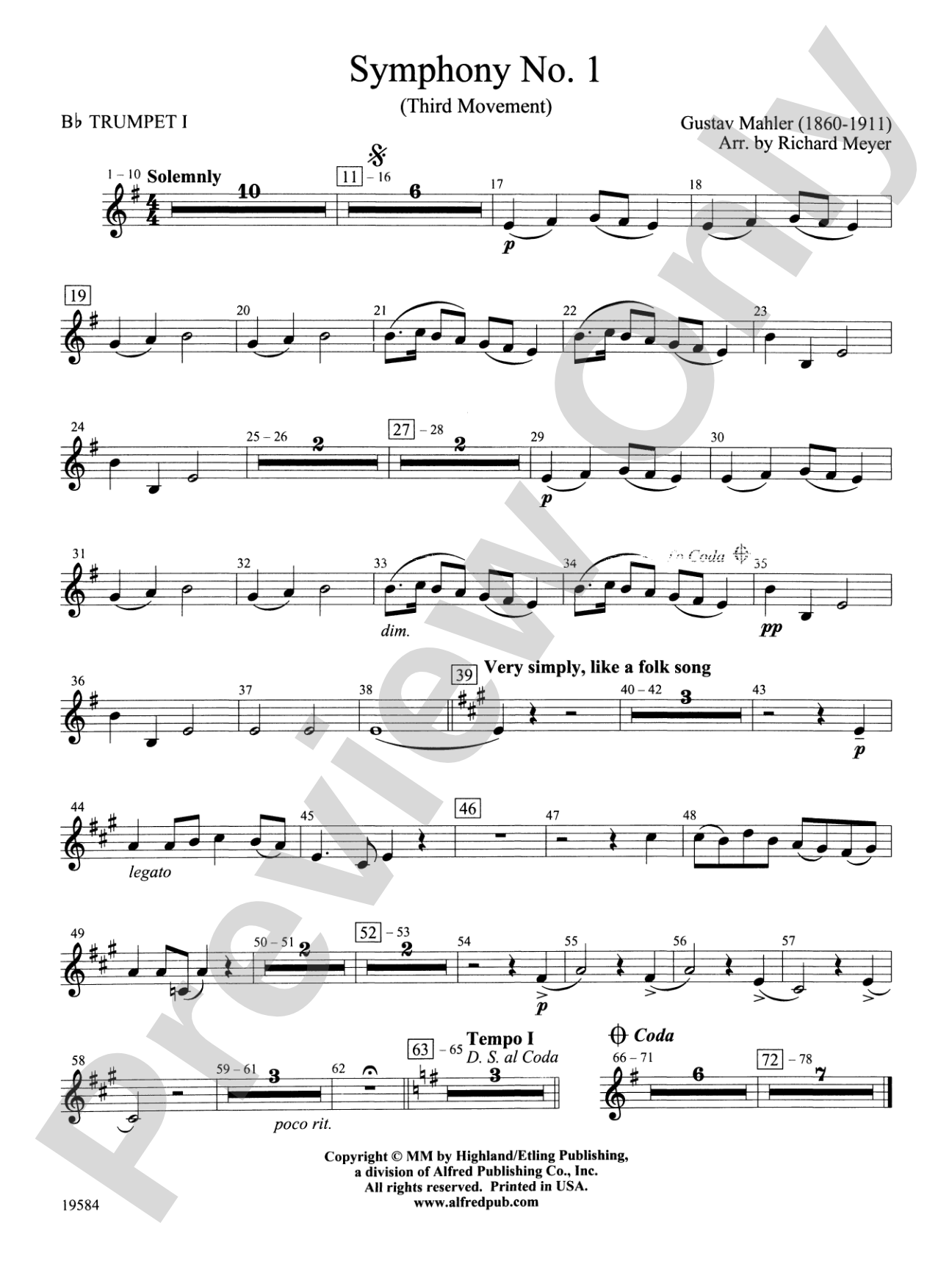 Symphony No. 1, 3rd Movement: 1st B-flat Trumpet