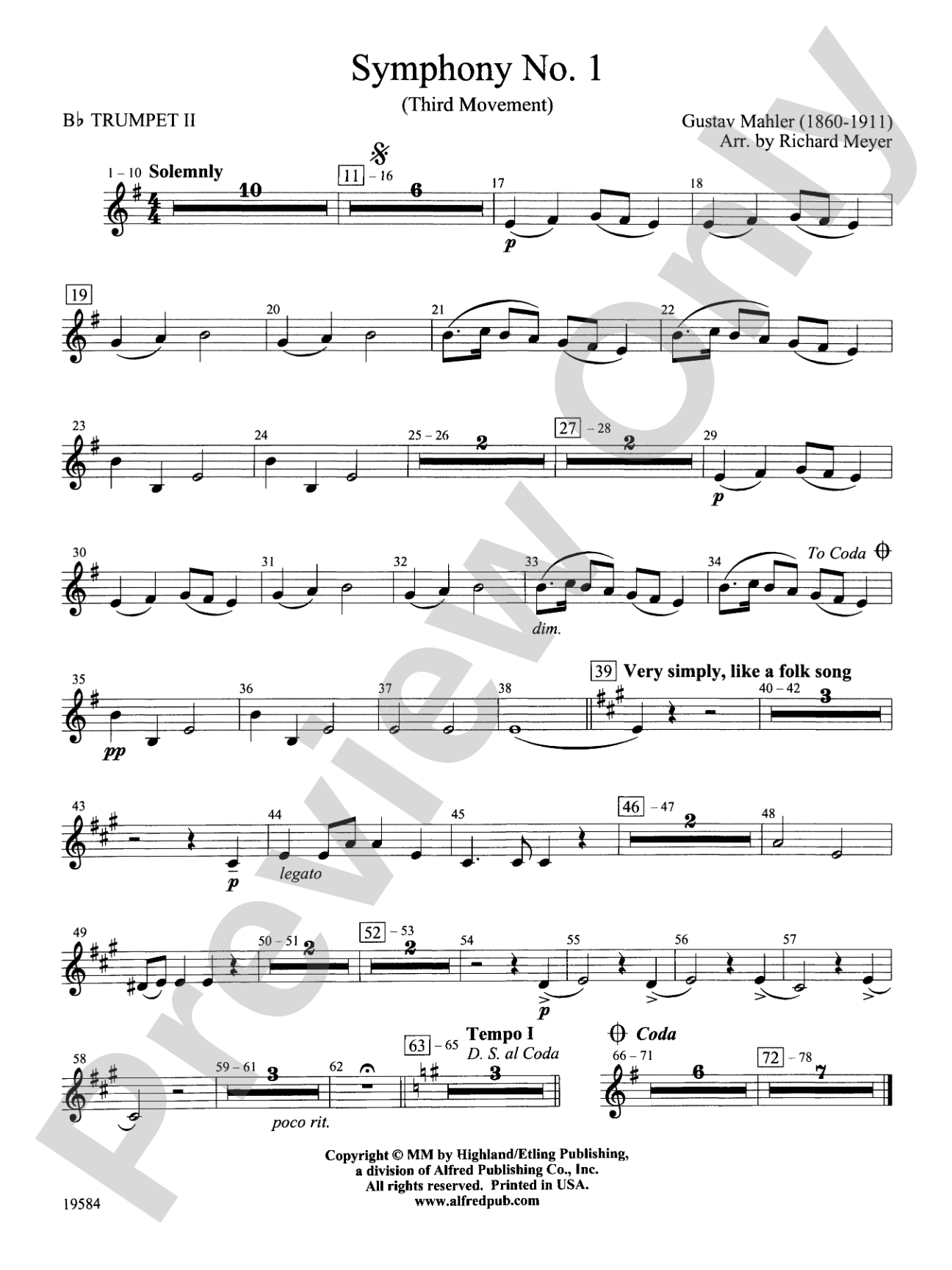 Symphony No. 1, 3rd Movement: 2nd B-flat Trumpet