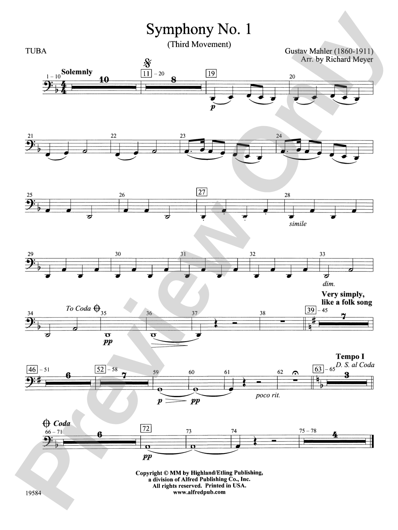 Symphony No. 1, 3rd Movement: Tuba