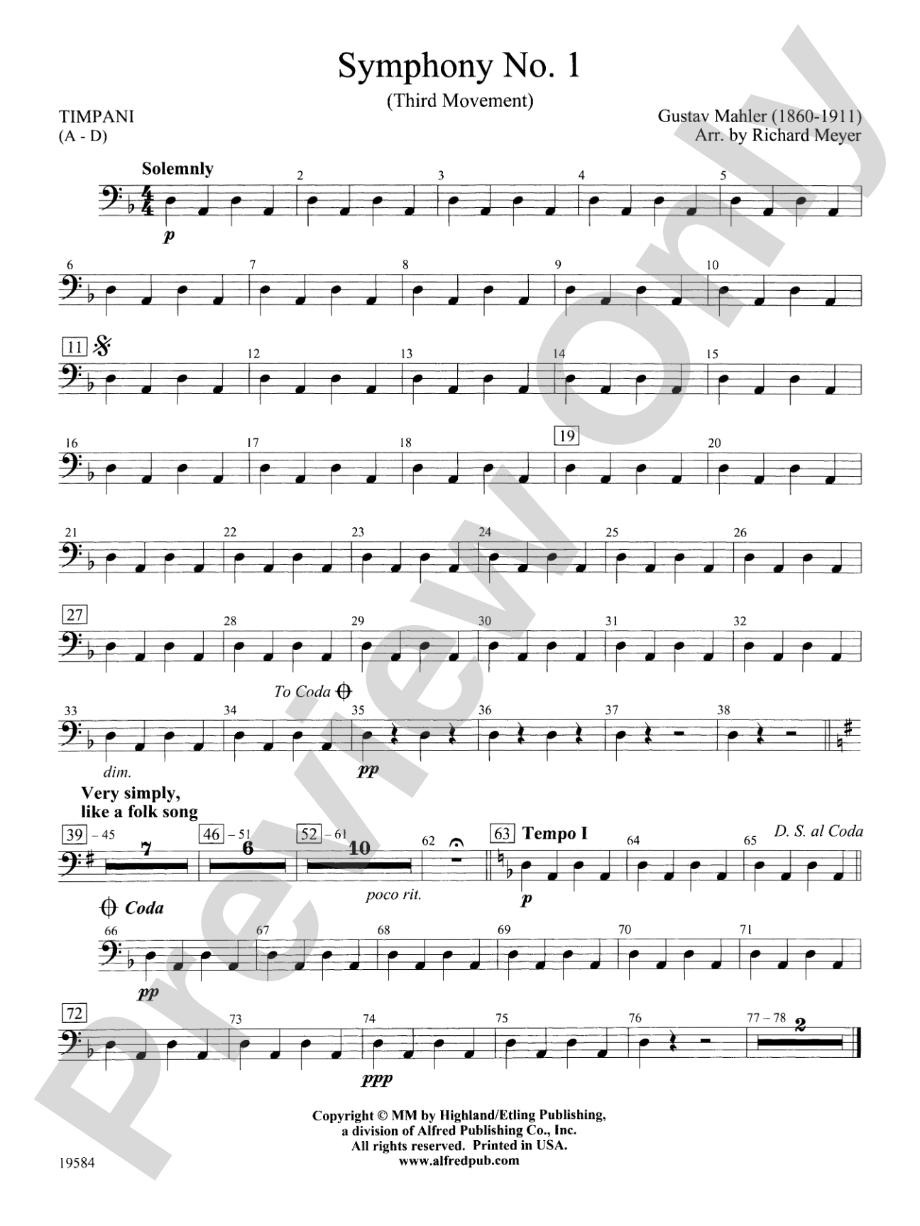 Symphony No. 1, 3rd Movement: Timpani